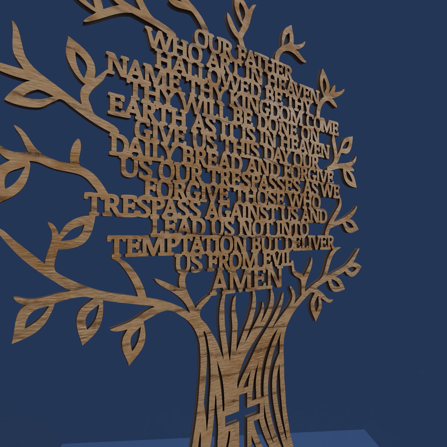 Lord's Prayer (Our Father) Tree Traditional Version -Laser Cut File - The X Laser Files