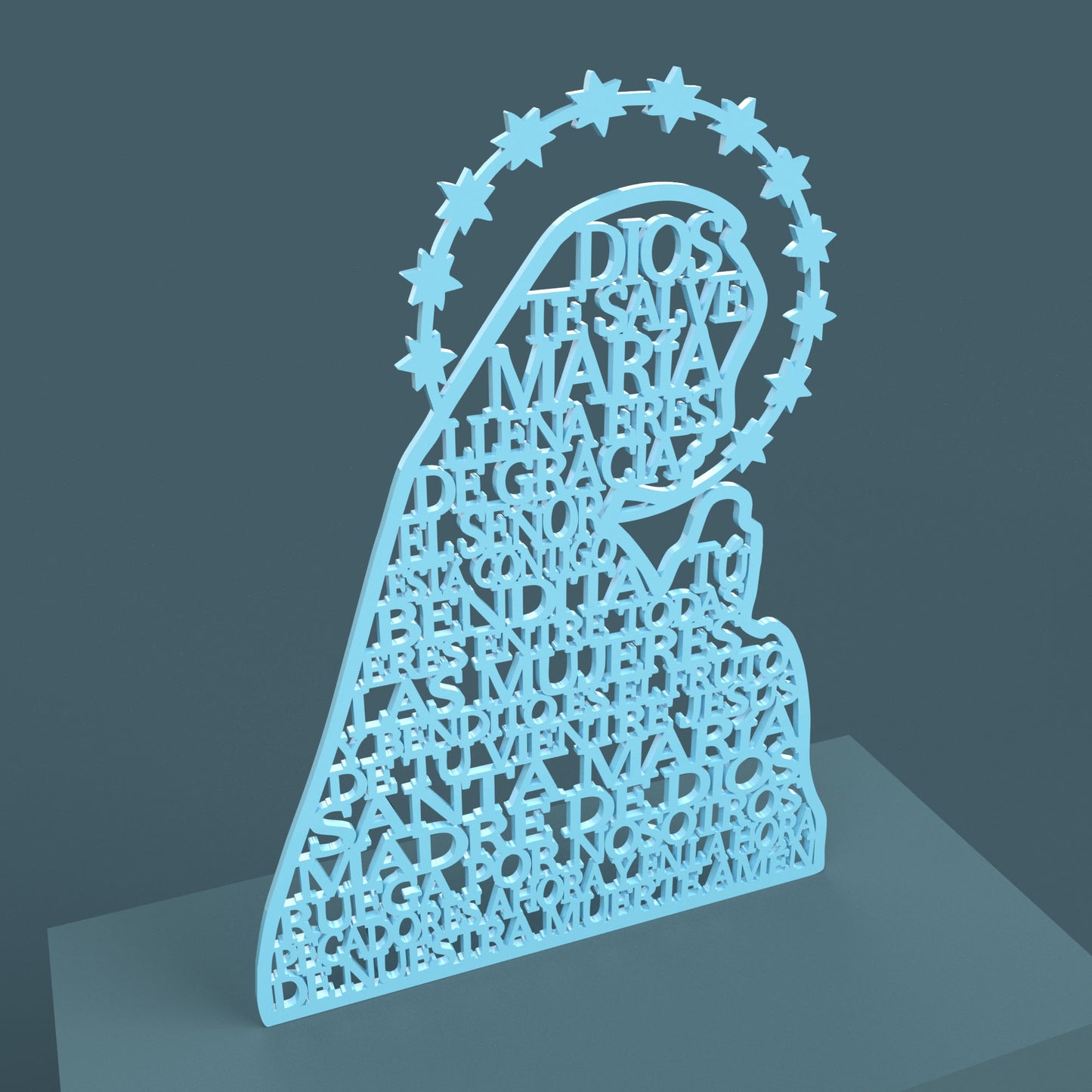 Virgen Ave María (Hail Mary Virgin in spanish) -Laser Cut File - The X Laser Files