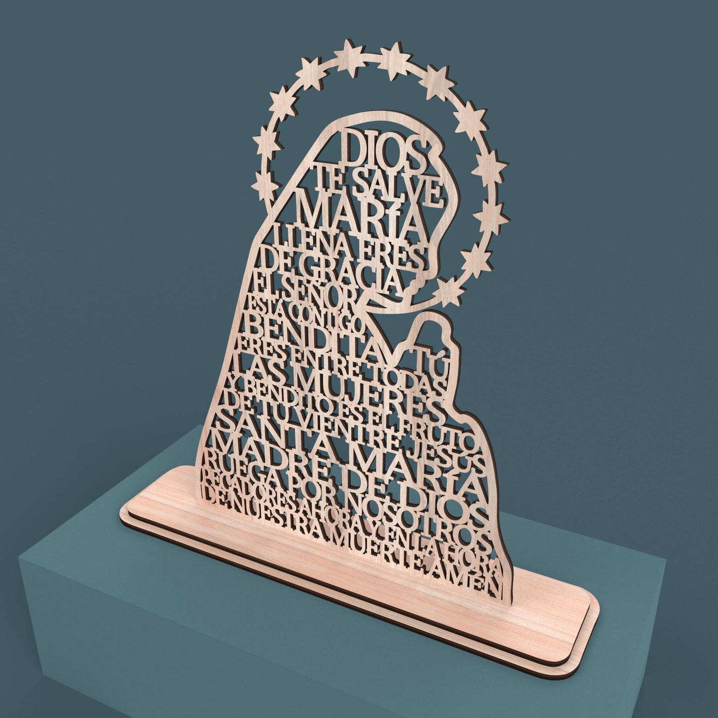 Virgen Ave María (Hail Mary Virgin in spanish) -Laser Cut File - The X Laser Files