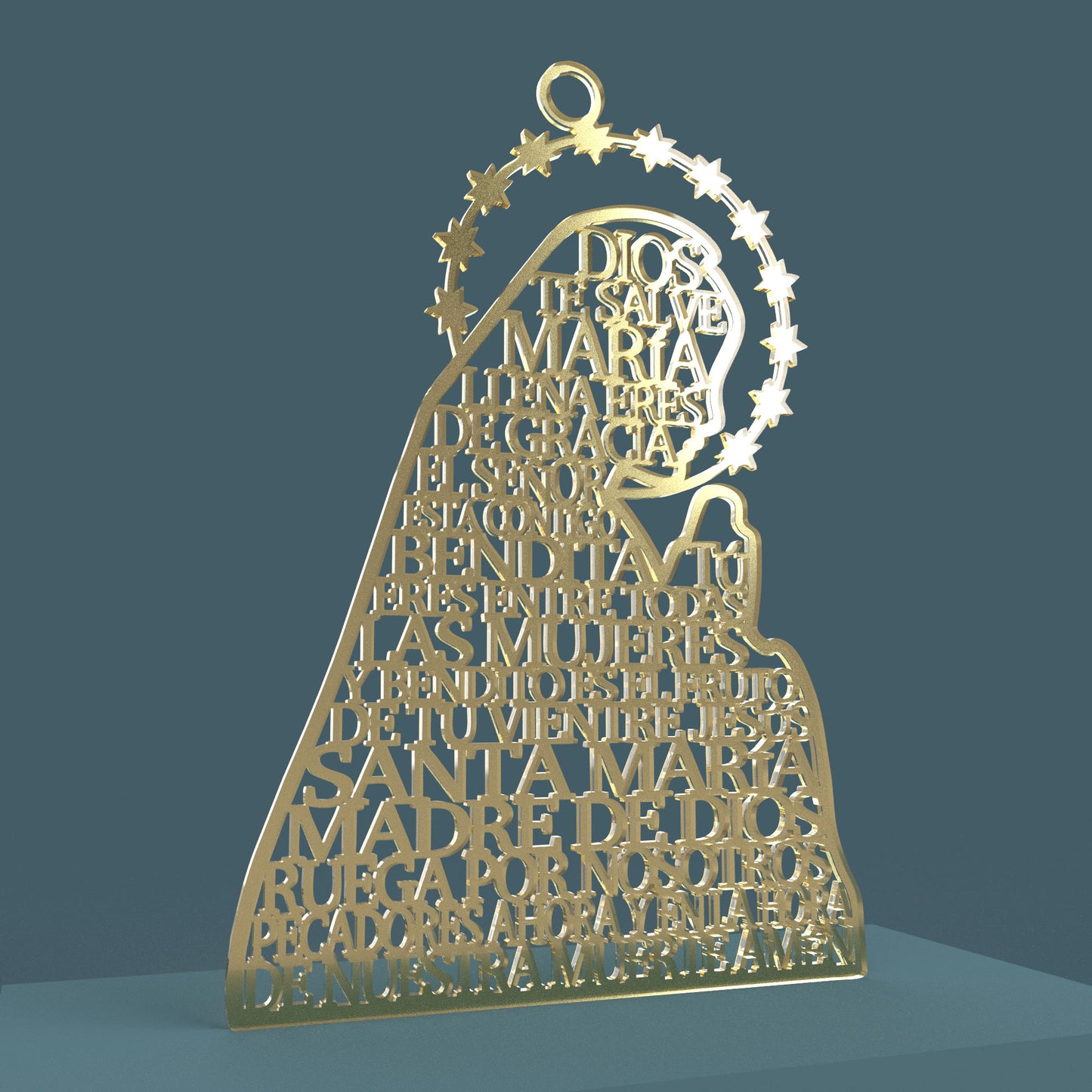 Virgen Ave María (Hail Mary Virgin in spanish) -Laser Cut File - The X Laser Files