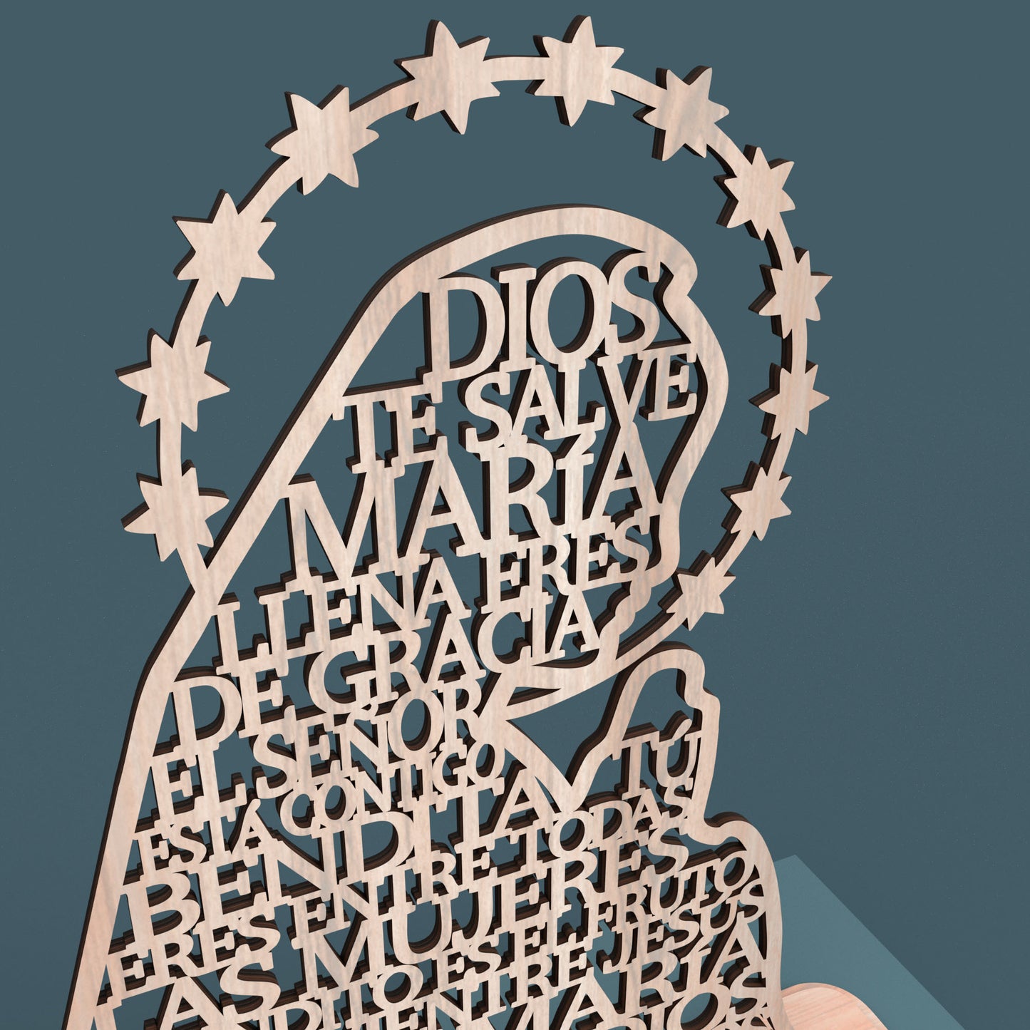Virgen Ave María (Hail Mary Virgin in spanish) -Laser Cut File - The X Laser Files
