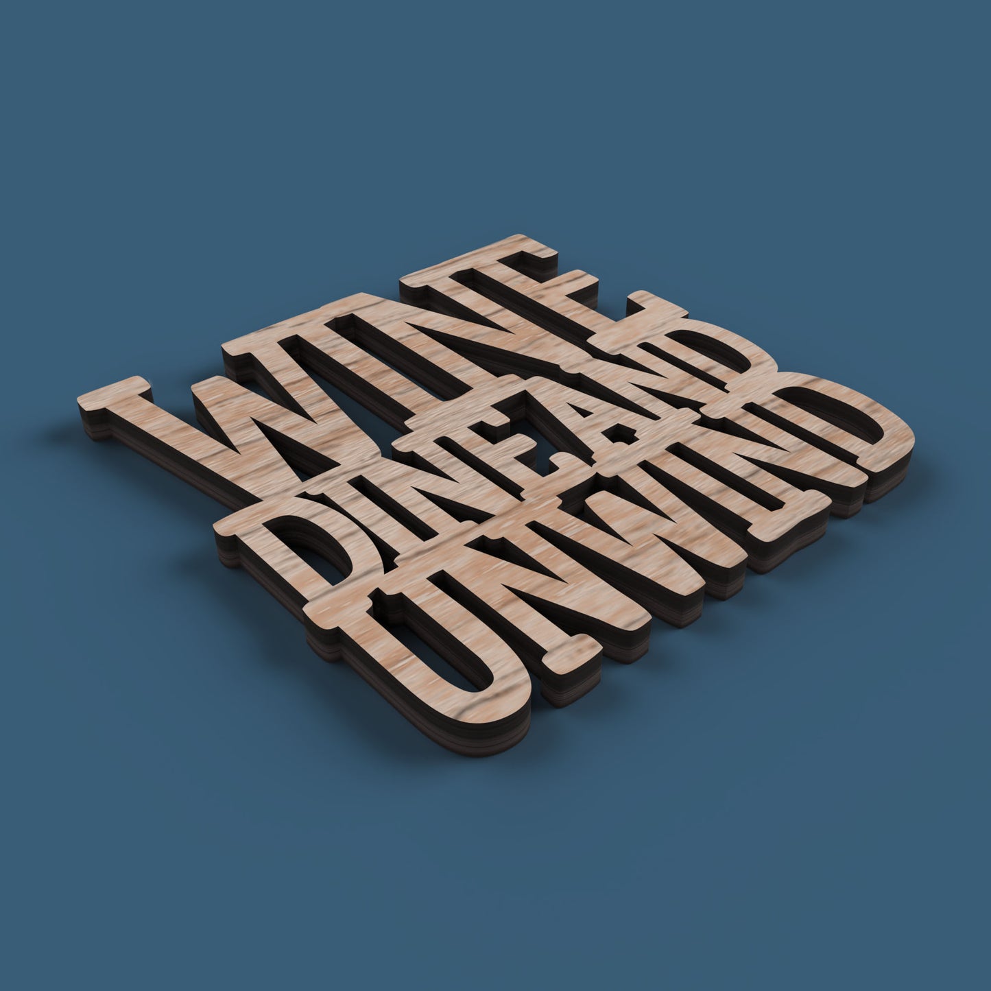 Wine Dine and Unwind Coasters - Laser Cut File - svg dxf pdf eps ai The X Laser Files