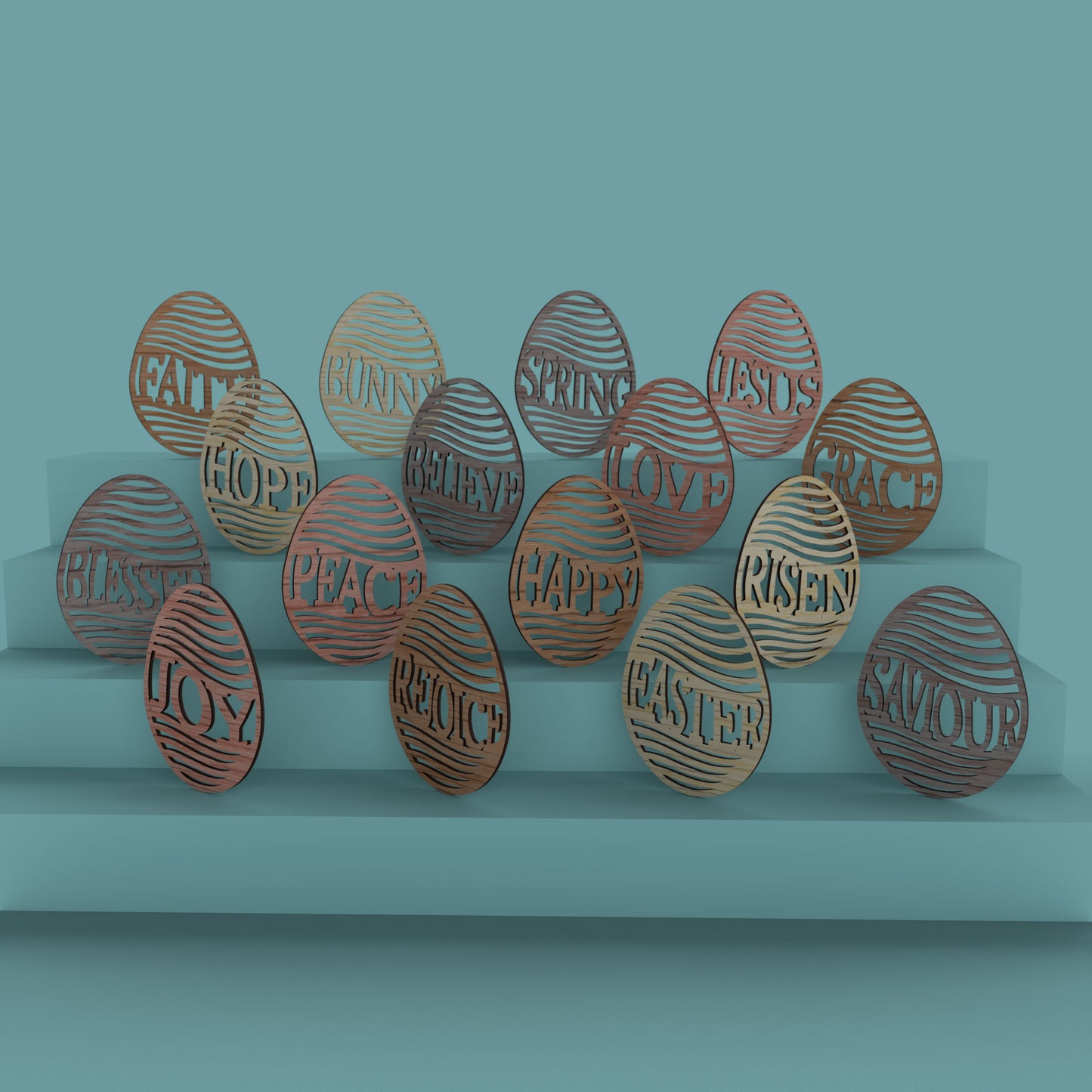 Christian Easter Eggs - Laser Cut File - svg dxf pdf eps ai The X Laser Files
