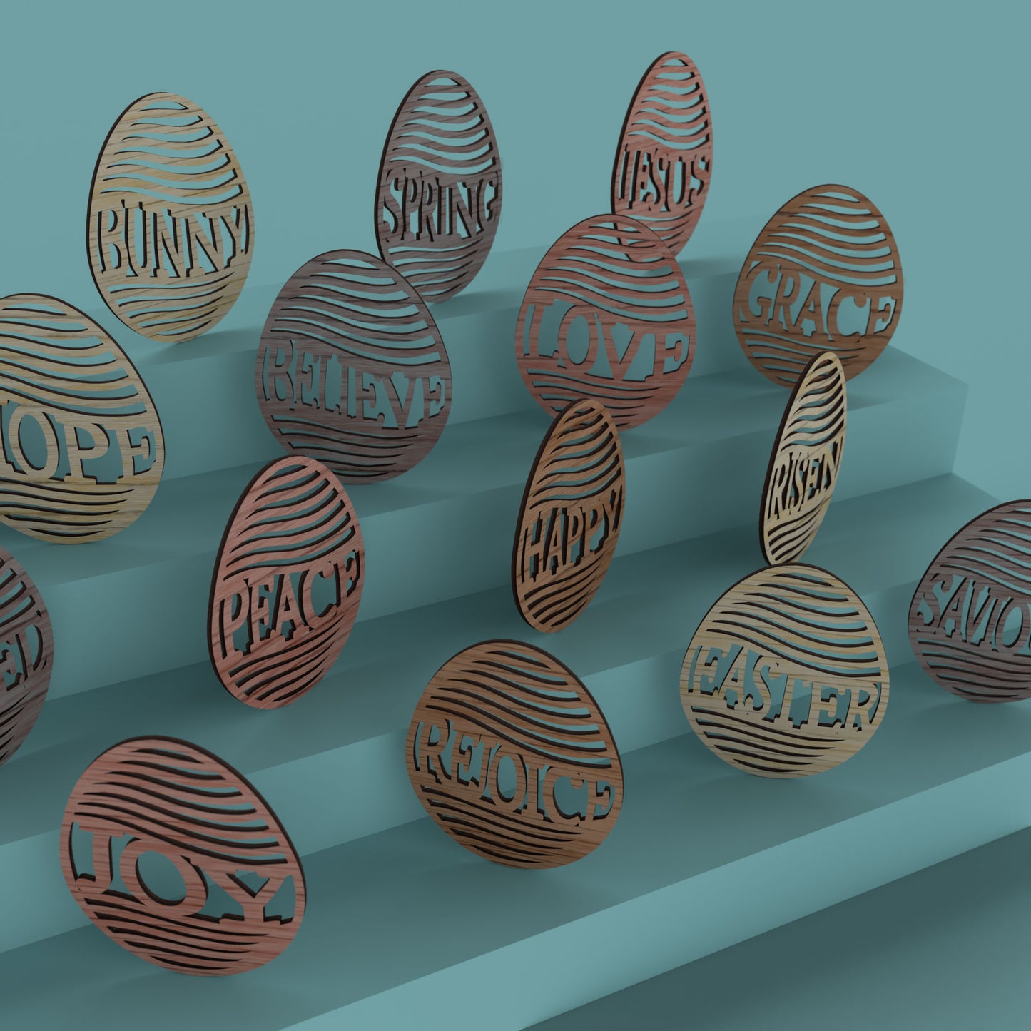Christian Easter Eggs - Laser Cut File - svg dxf pdf eps ai The X Laser Files