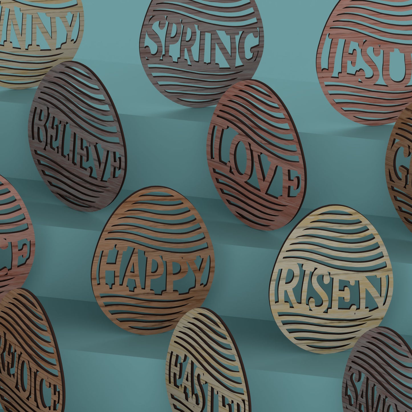Christian Easter Eggs - Laser Cut File - svg dxf pdf eps ai The X Laser Files