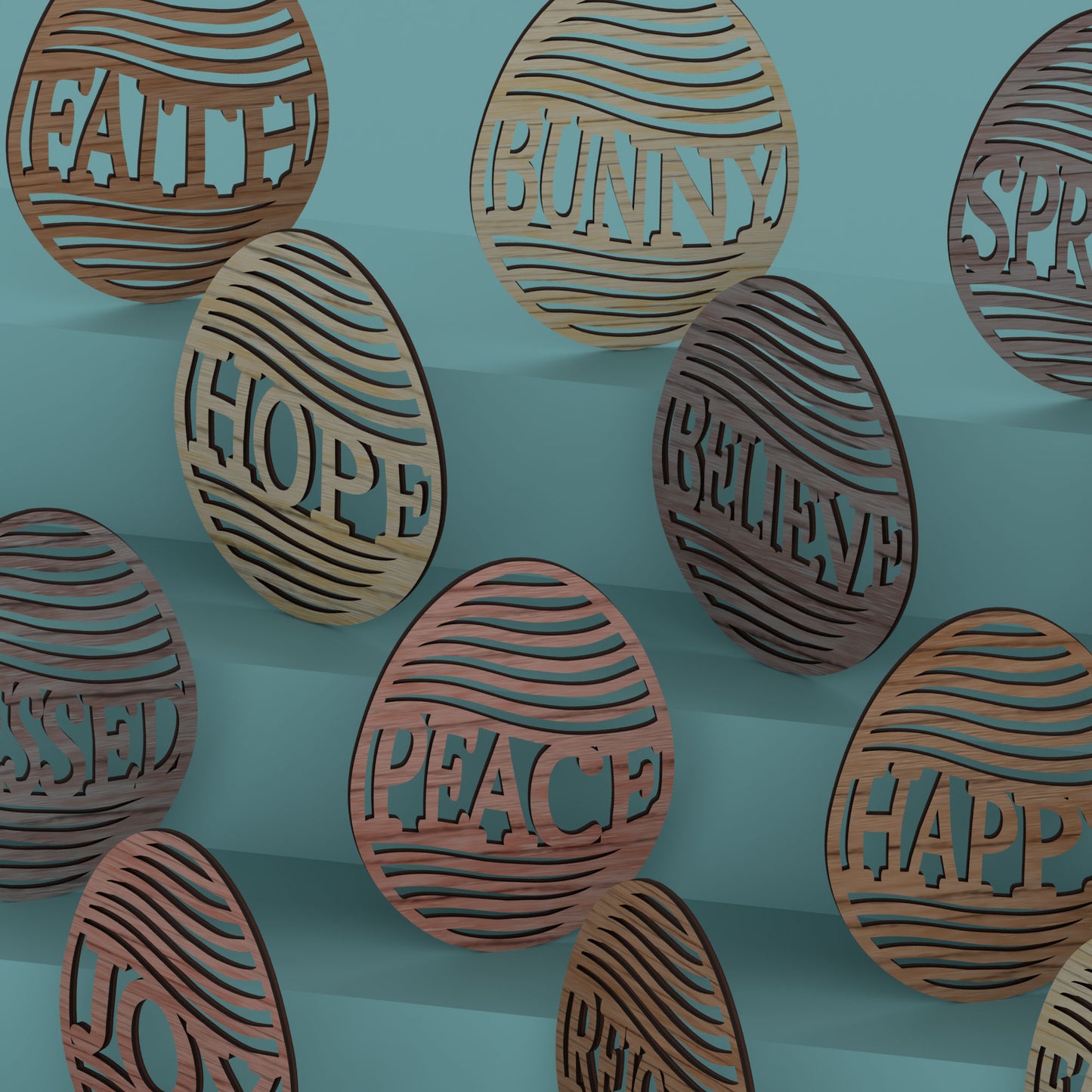 Christian Easter Eggs - Laser Cut File - svg dxf pdf eps ai The X Laser Files