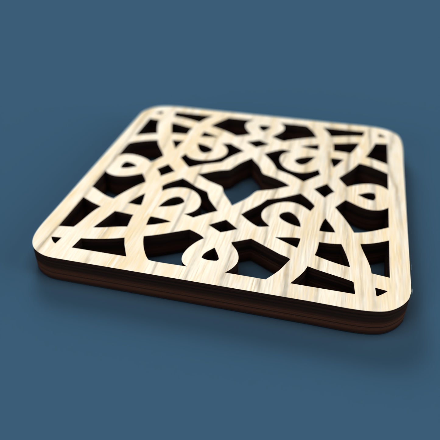 Geometric Coasters - Laser Cut File - svg dxf pdf eps ai The X Laser Files