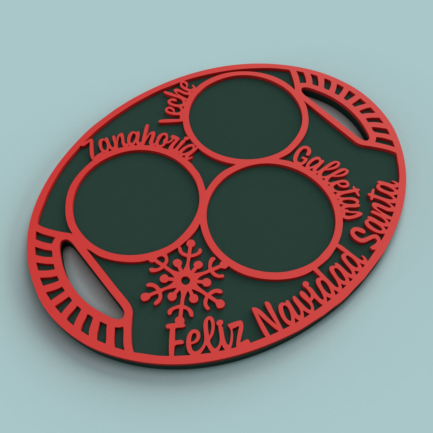 Feliz Navidad Santa Cookie Tray - Laser Cut File - svg dxf pdf eps ai The X Laser Files