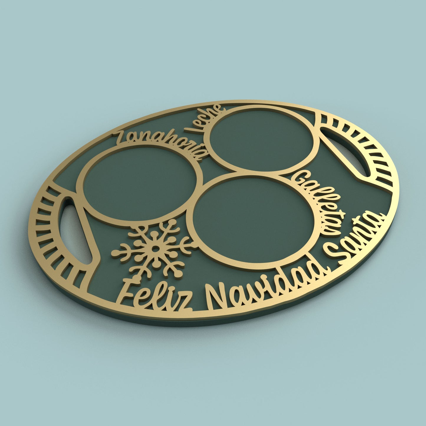 Feliz Navidad Santa Cookie Tray - Laser Cut File - svg dxf pdf eps ai The X Laser Files
