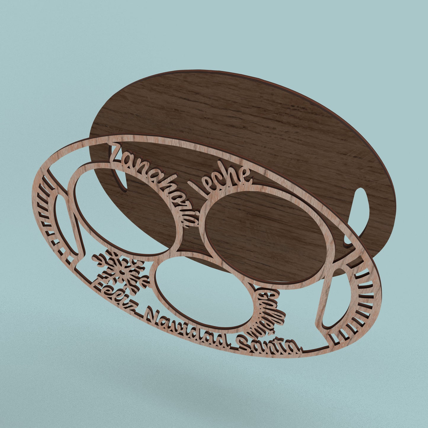 Feliz Navidad Santa Cookie Tray - Laser Cut File - svg dxf pdf eps ai The X Laser Files