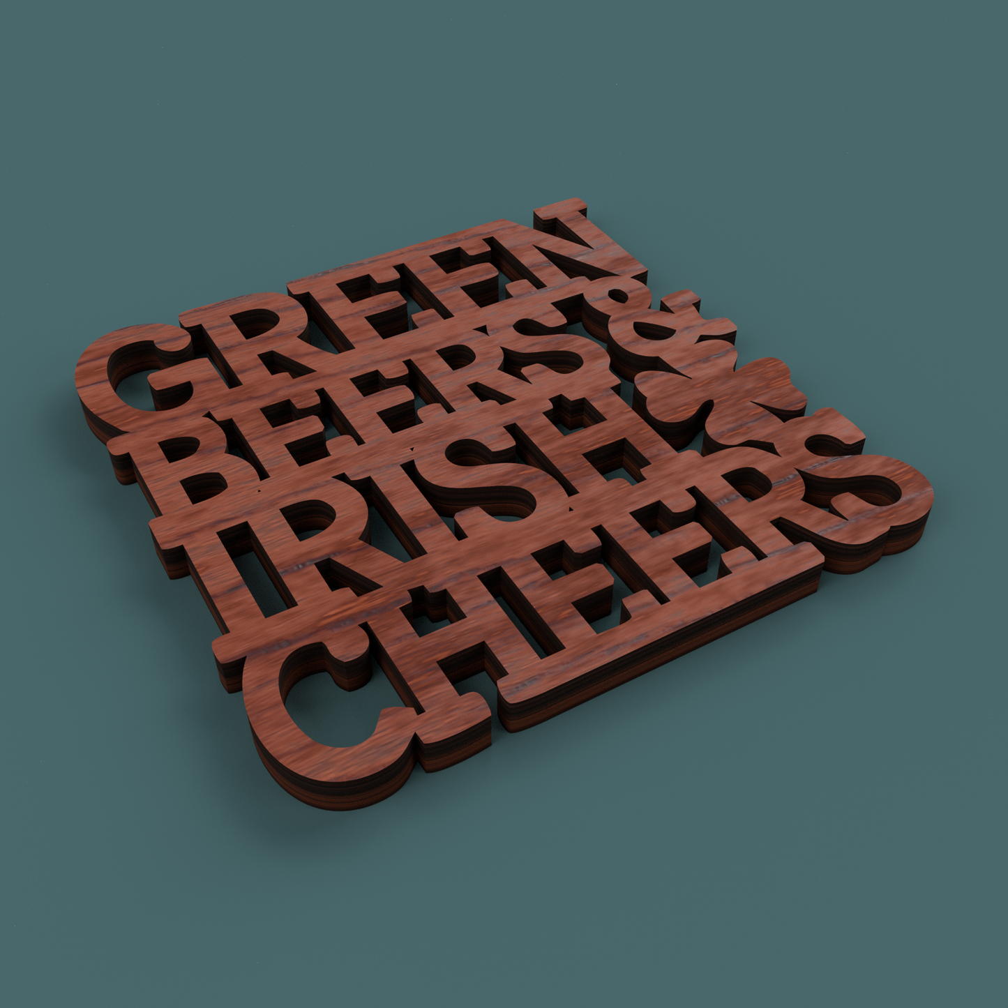 St Patrick's Day Coasters - Laser Cut File - svg dxf pdf eps ai The X Laser Files
