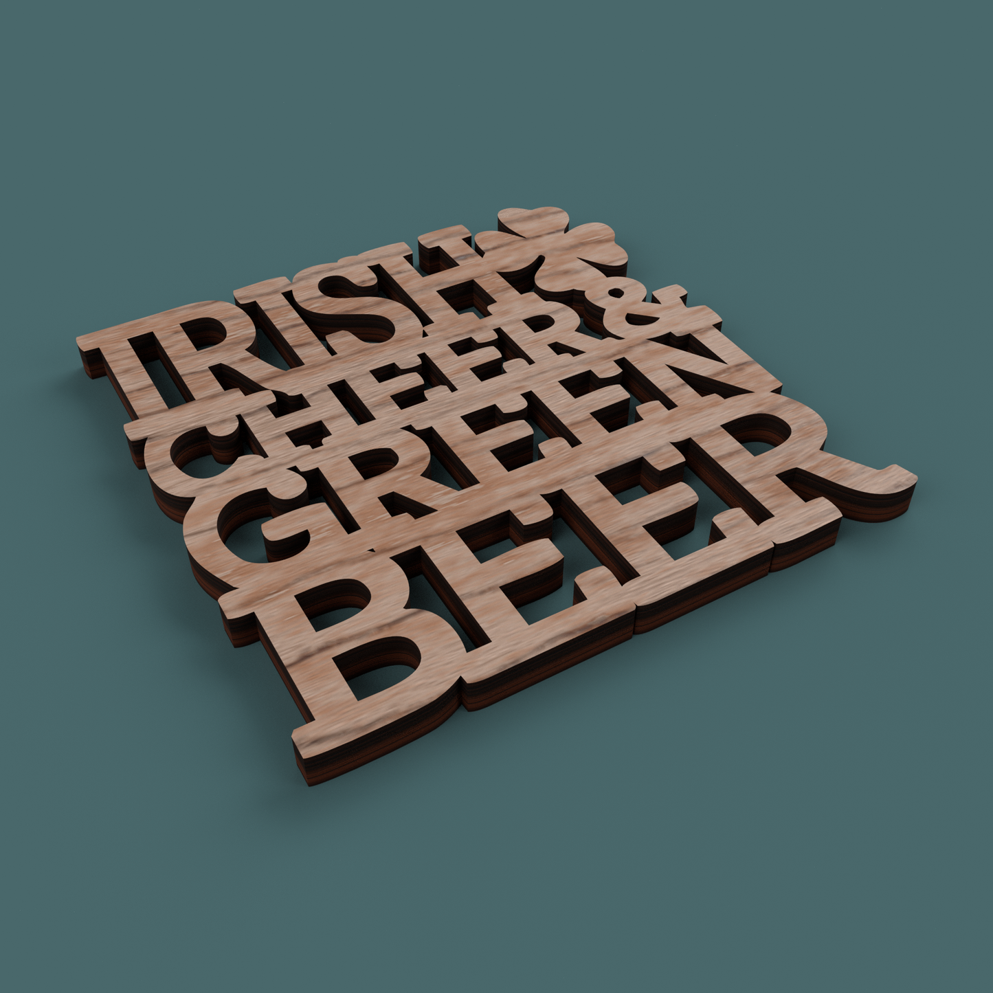 St Patrick's Day Coasters - Laser Cut File - svg dxf pdf eps ai The X Laser Files