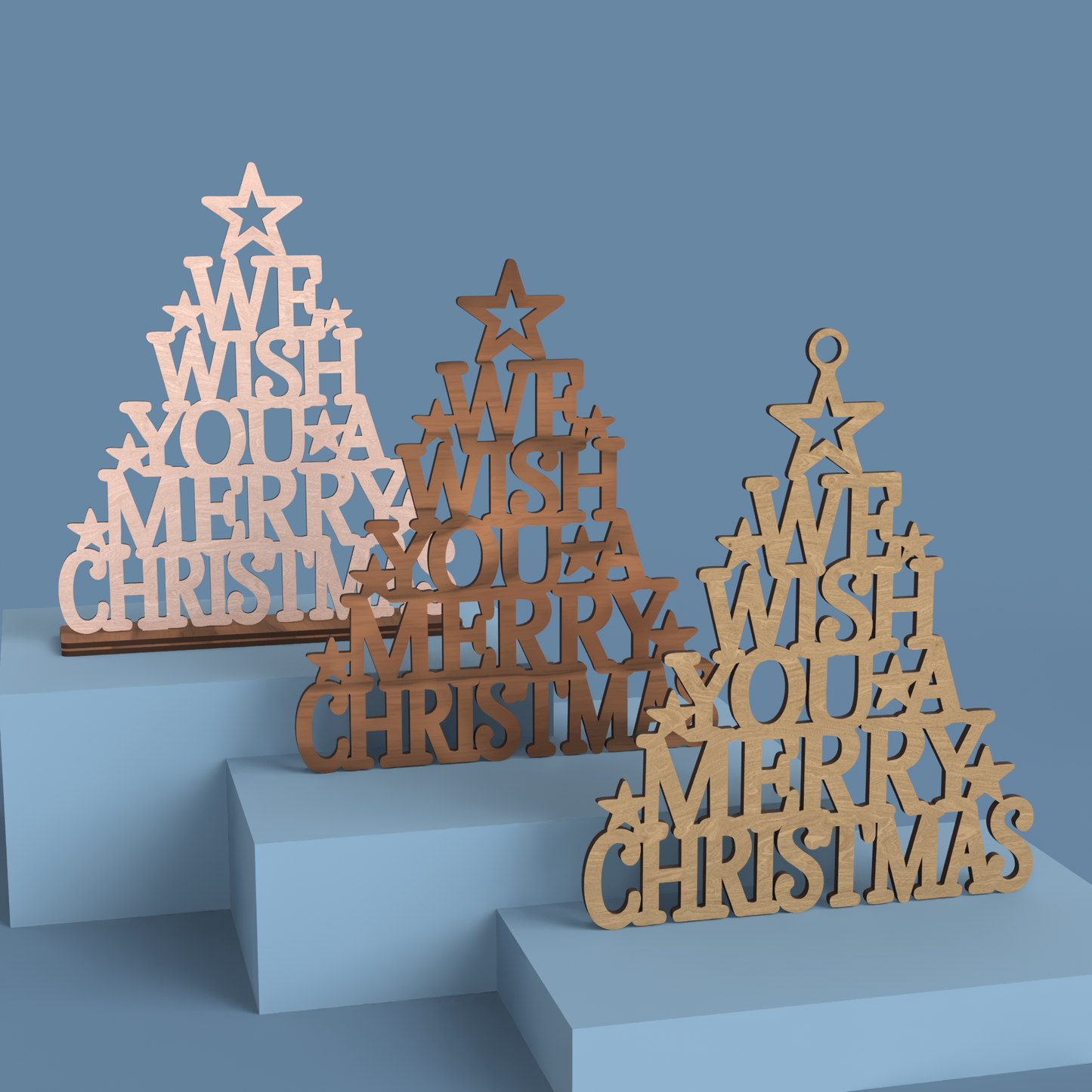 We wish you a Merry Christmas Tree -Laser Cut File - The X Laser Files