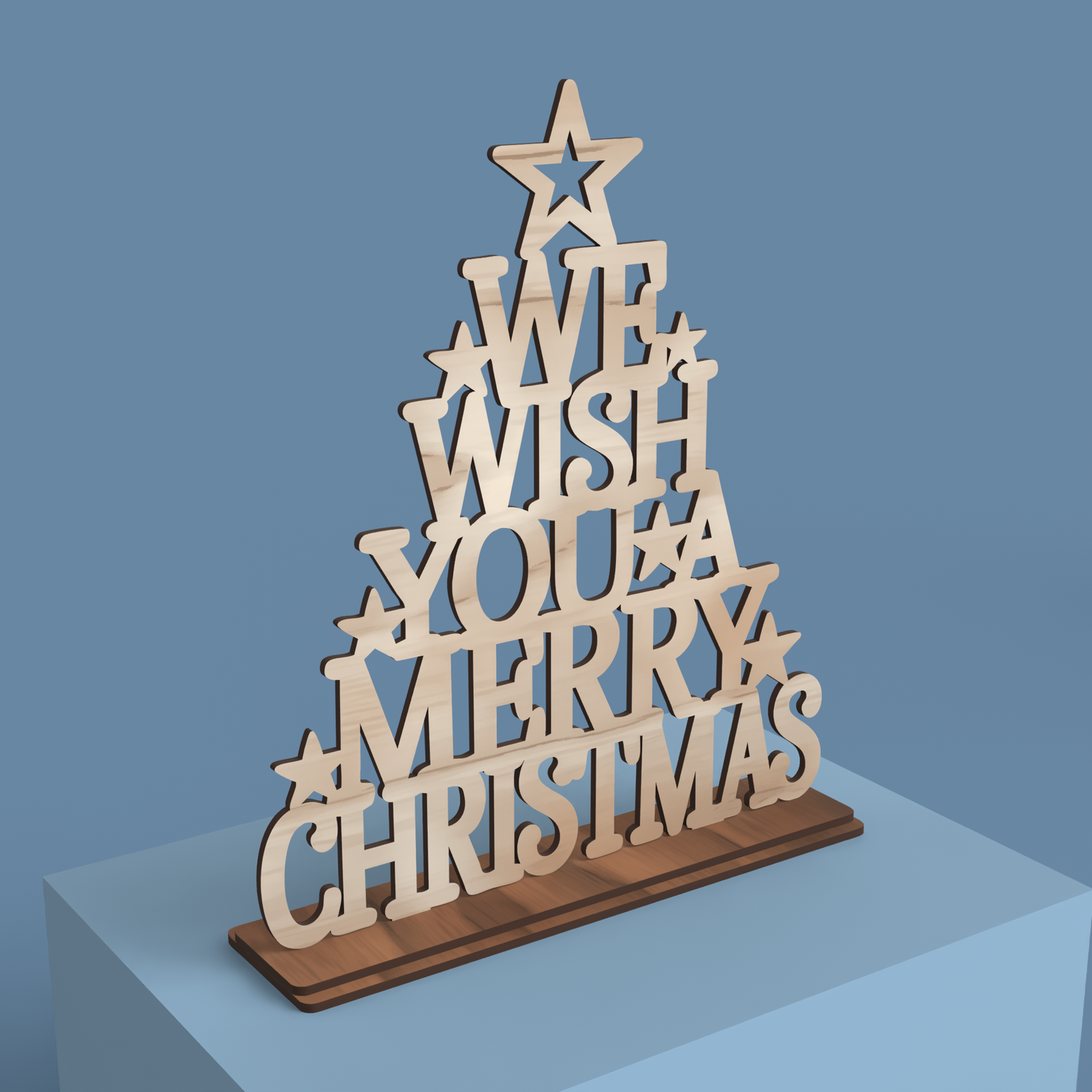 We wish you a Merry Christmas Tree -Laser Cut File - The X Laser Files