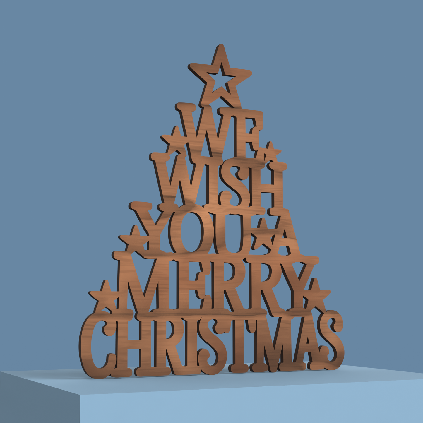 We wish you a Merry Christmas Tree -Laser Cut File - The X Laser Files
