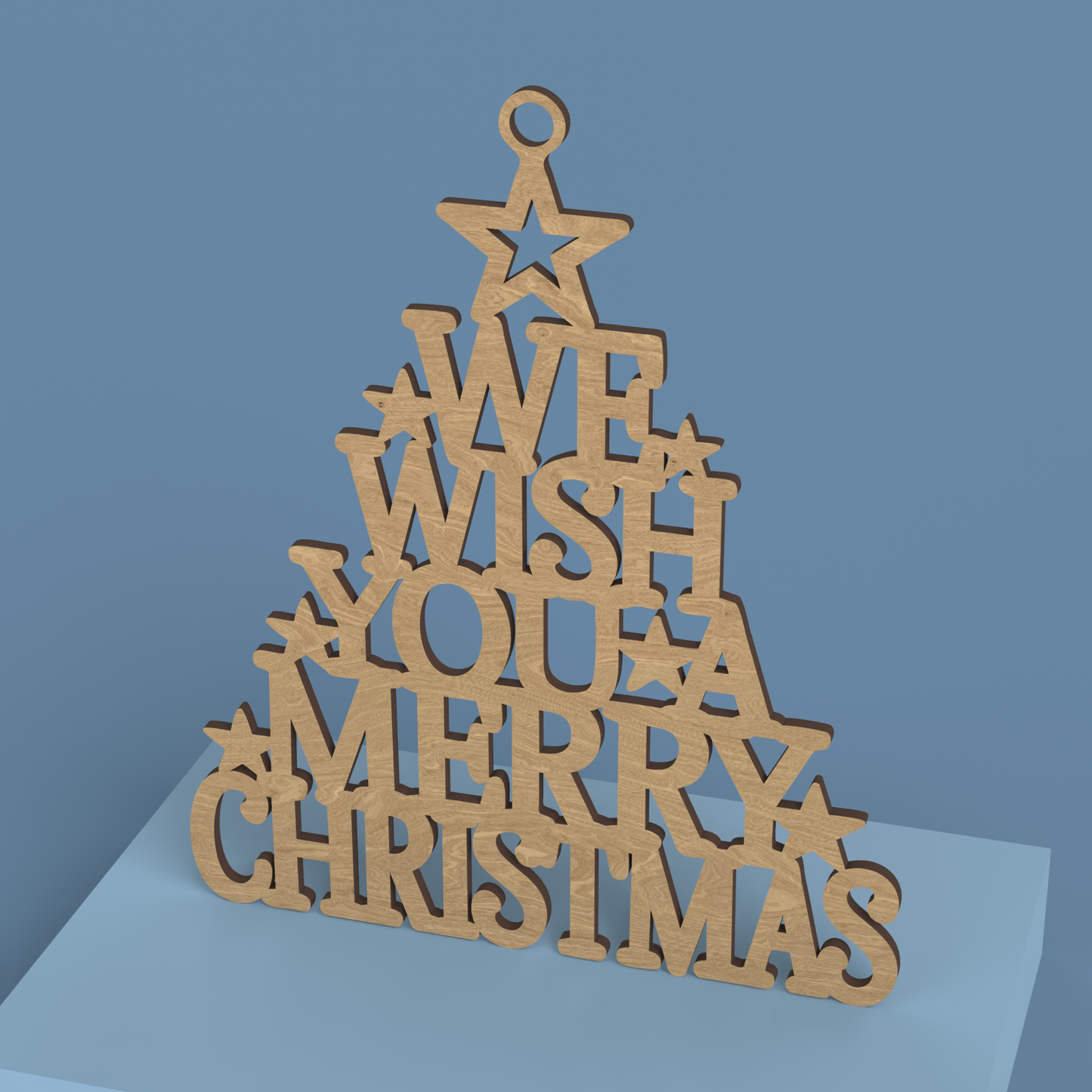 We wish you a Merry Christmas Tree -Laser Cut File - The X Laser Files