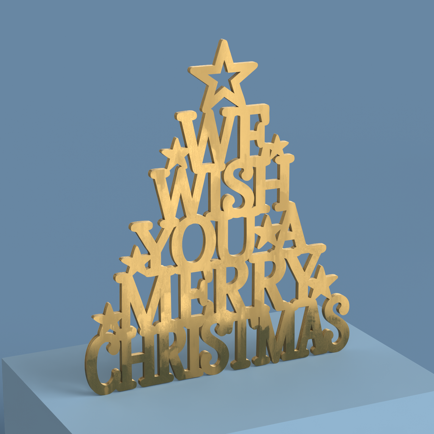 We wish you a Merry Christmas Tree -Laser Cut File - The X Laser Files