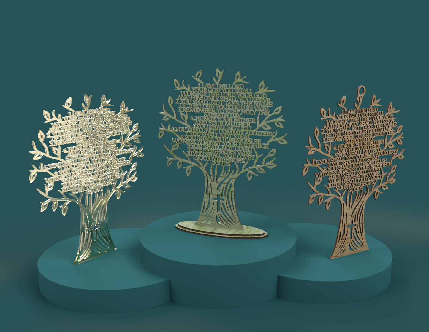 The 10 Commandments Tree -Laser Cut File - The X Laser Files