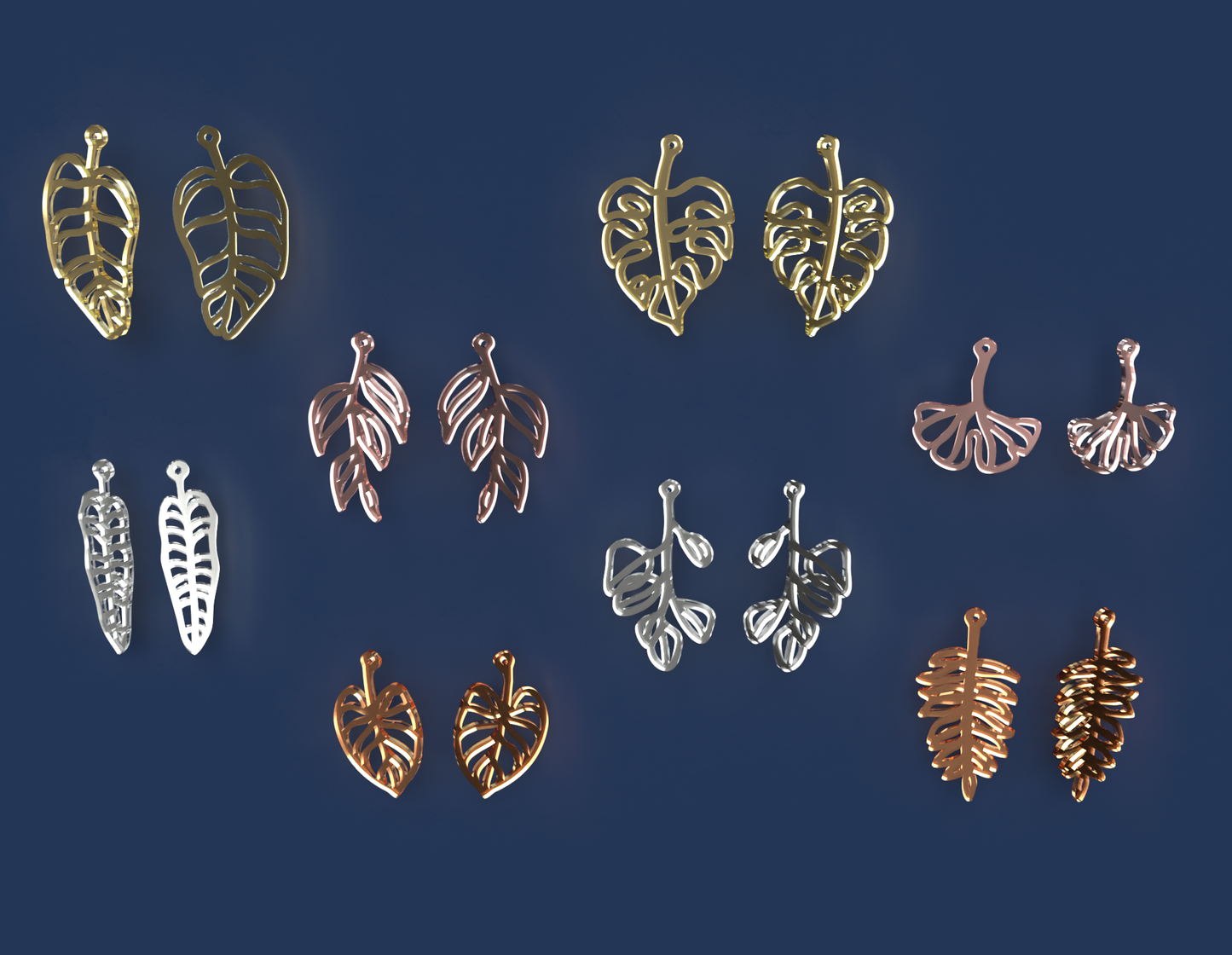Leaf Earrings -Laser Cut File - The X Laser Files