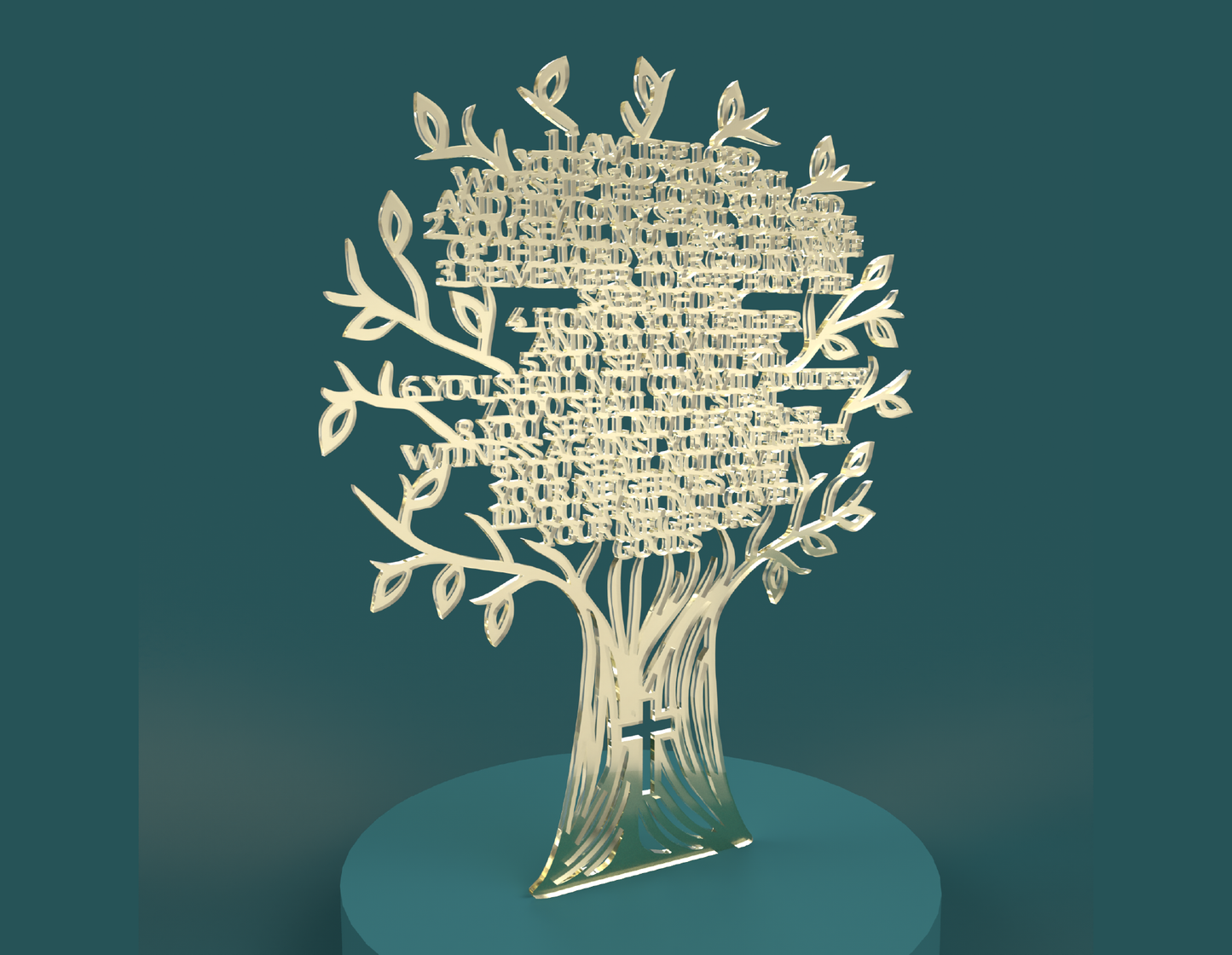 The 10 Commandments Tree -Laser Cut File - The X Laser Files