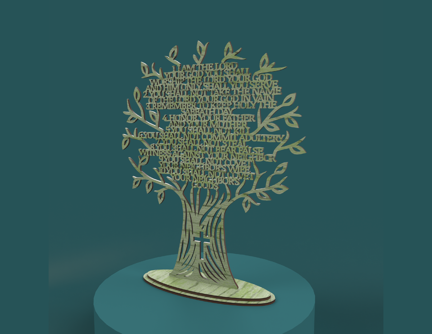 The 10 Commandments Tree -Laser Cut File - The X Laser Files