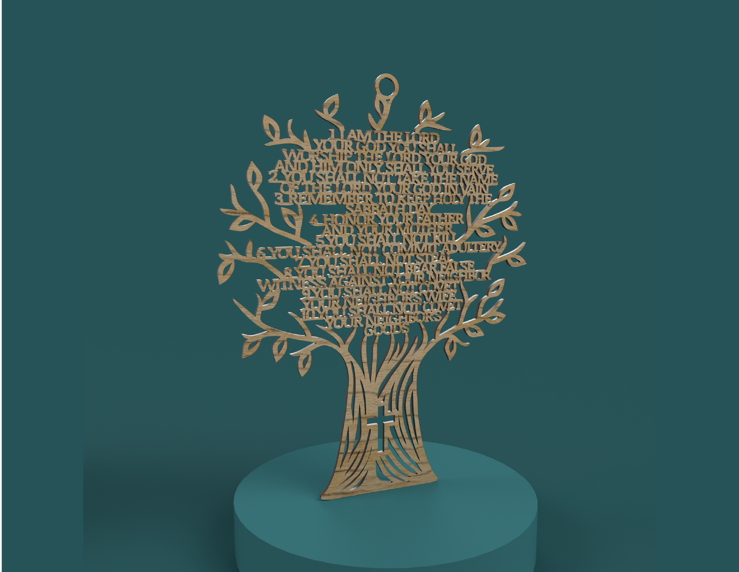 The 10 Commandments Tree -Laser Cut File - The X Laser Files
