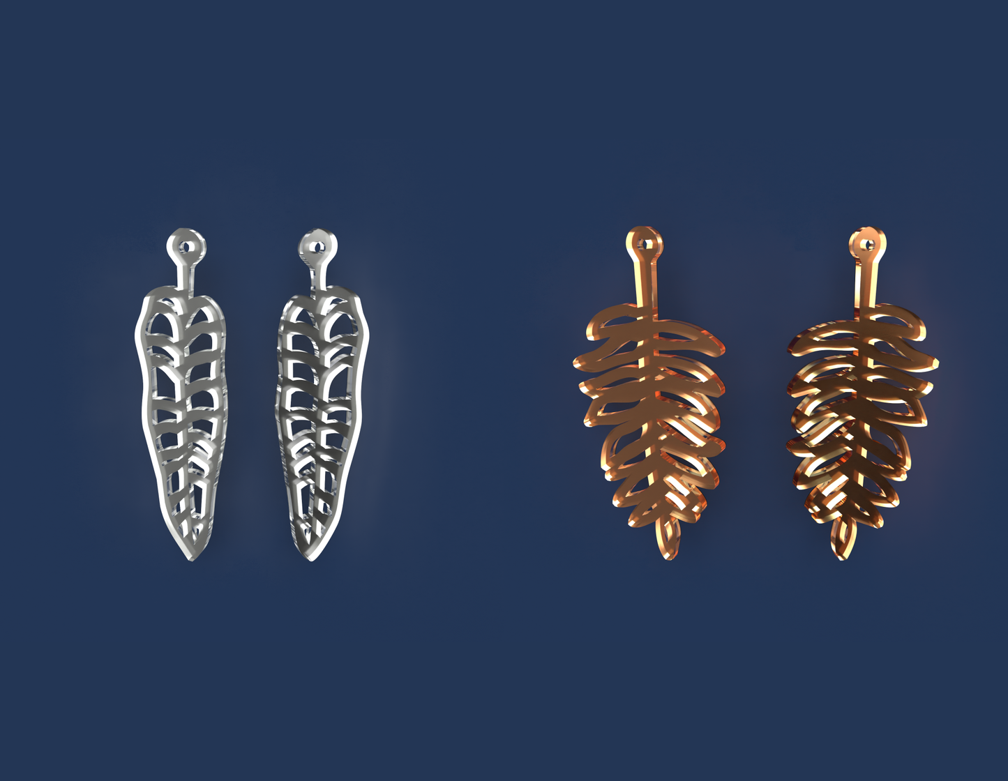 Leaf Earrings -Laser Cut File - The X Laser Files