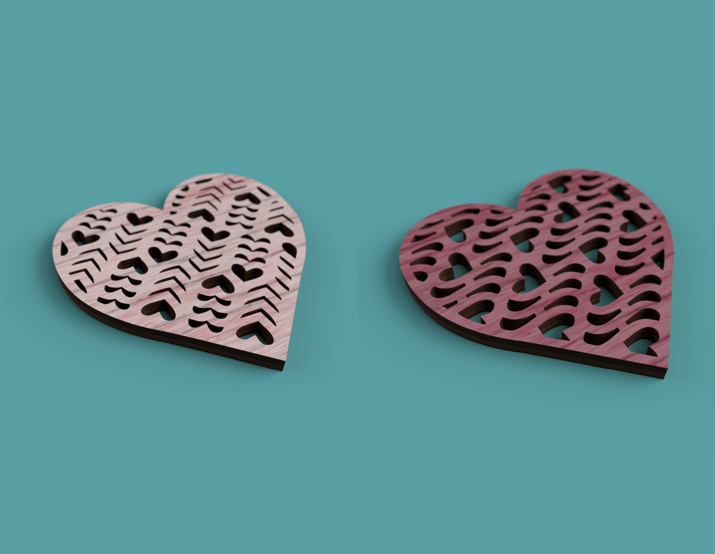Love Heart Coasters -Laser Cut File - The X Laser Files