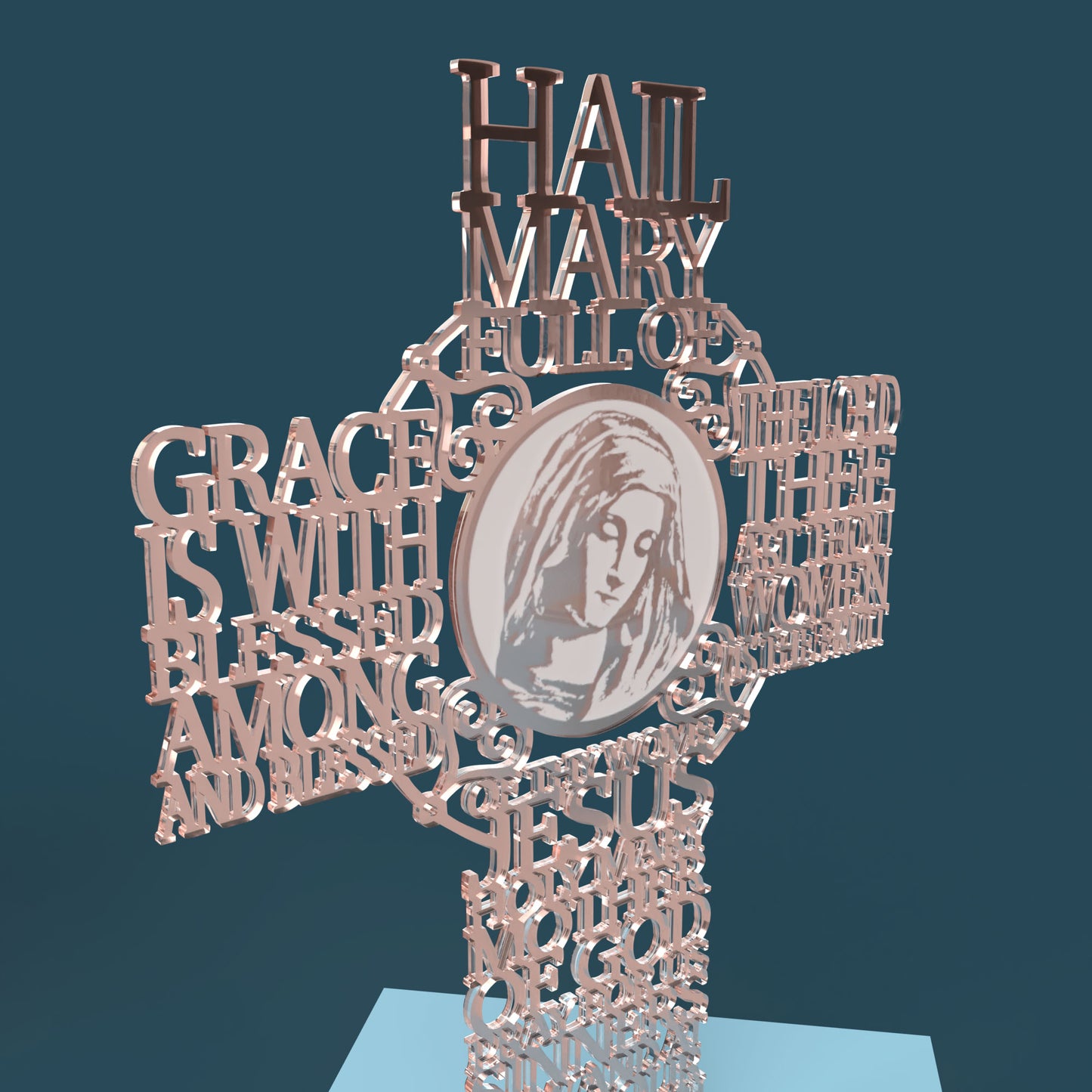 Hail Mary Picture Cross Traditional Version -Laser Cut File - The X Laser Files