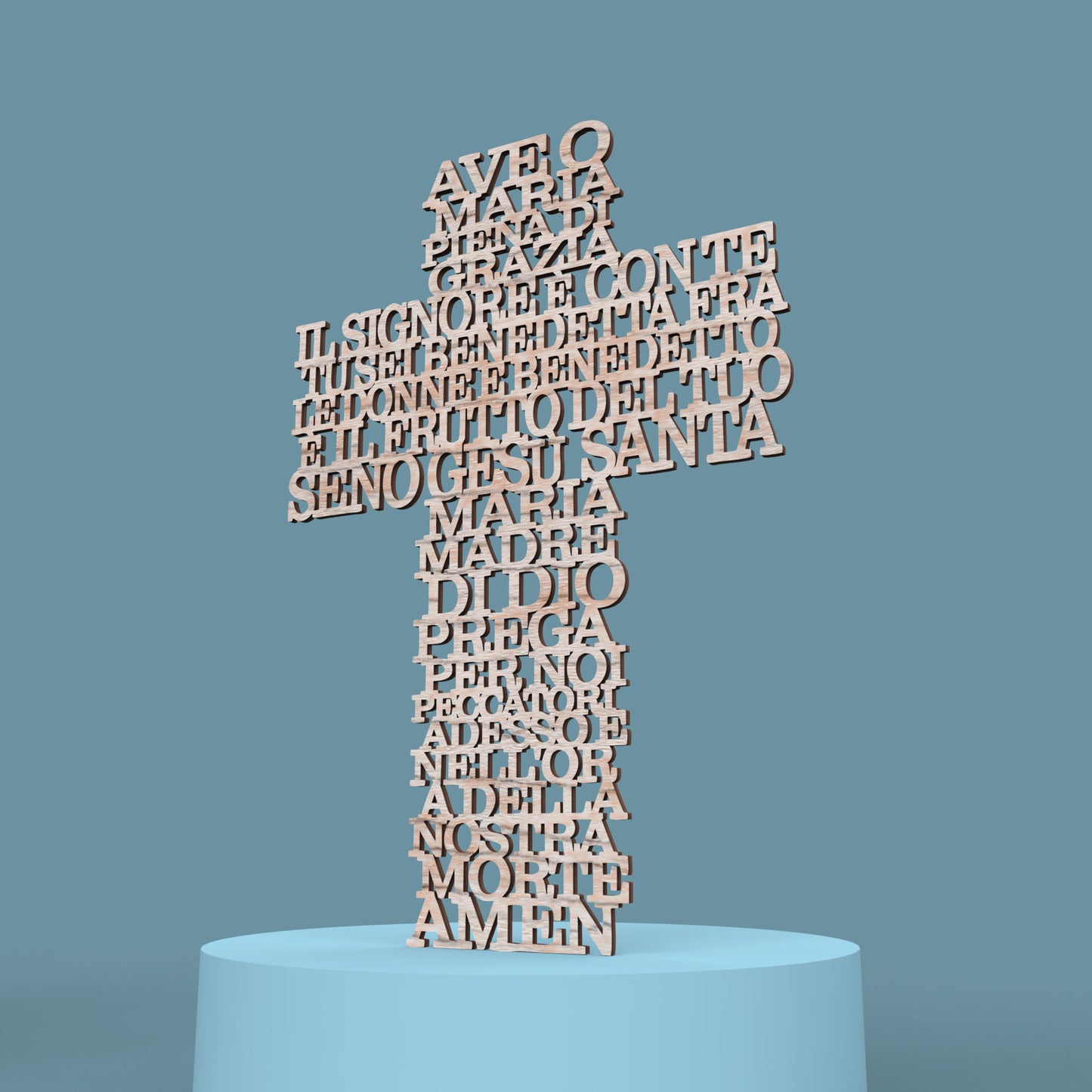 Ave O Maria Croce (Italian Hail Mary Cross) -Laser Cut File - The X Laser Files