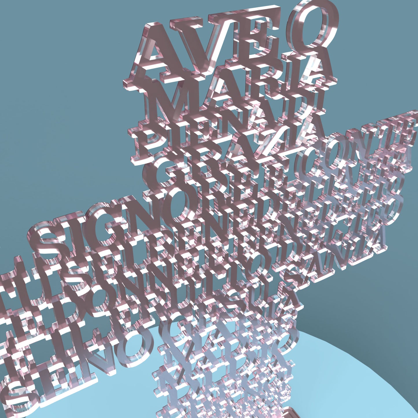 Ave O Maria Croce (Italian Hail Mary Cross) -Laser Cut File - The X Laser Files