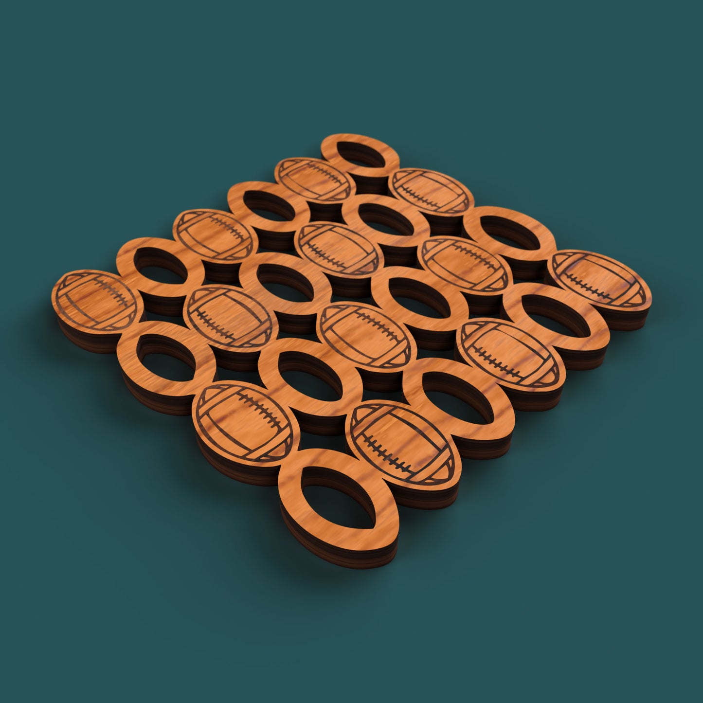Football Coasters - Laser cut vector file