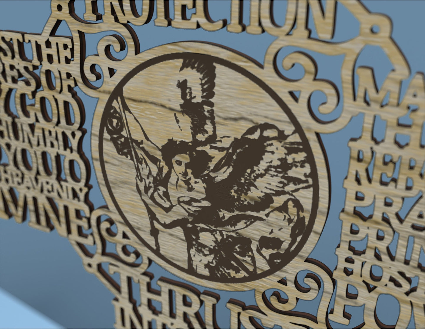 Saint Michael Archangel Picture Cross -Laser Cut File - The X Laser Files