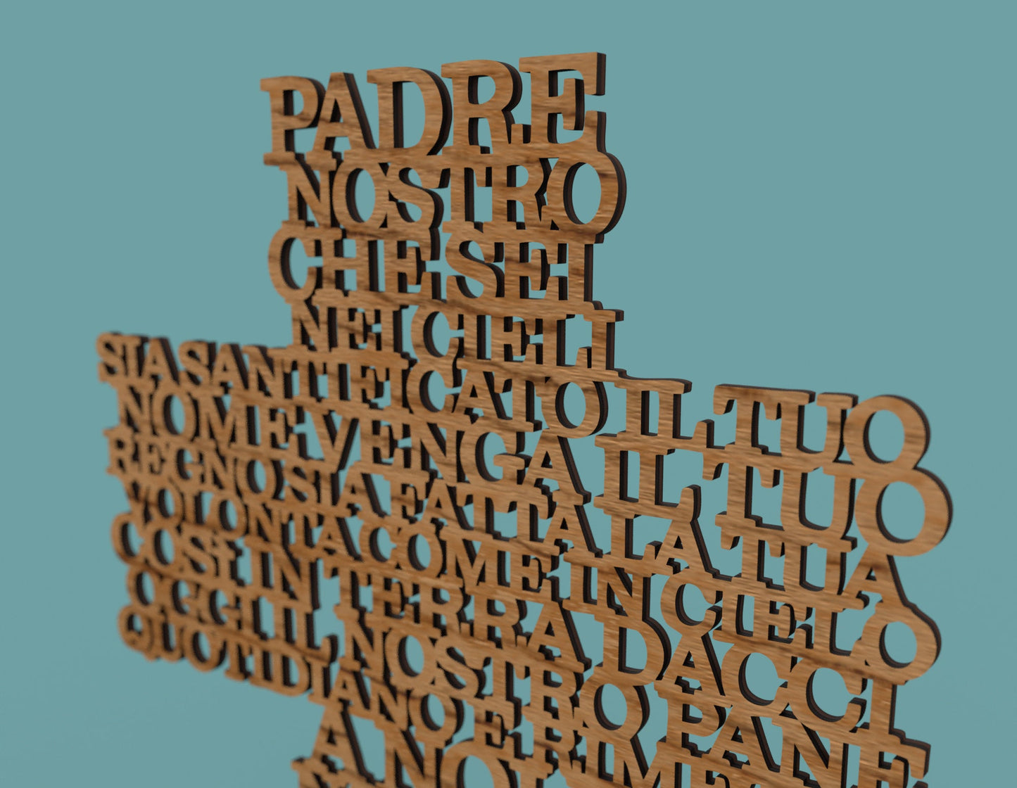 Padre Nostro Croce (Italian Lord's Prayer Cross) -Laser Cut File - The X Laser Files