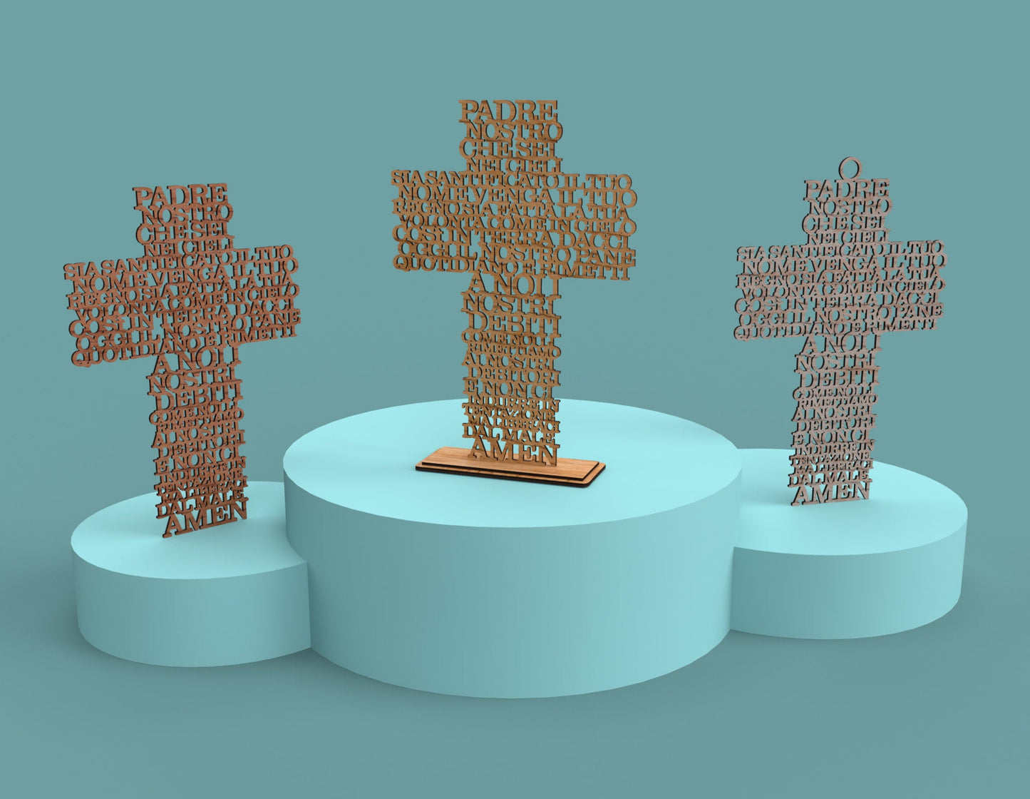 Padre Nostro Croce (Italian Lord's Prayer Cross) -Laser Cut File - The X Laser Files