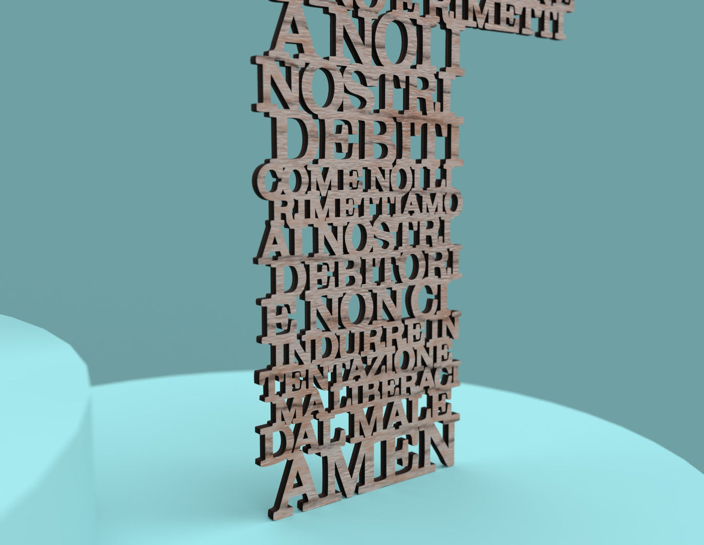 Padre Nostro Croce (Italian Lord's Prayer Cross) -Laser Cut File - The X Laser Files