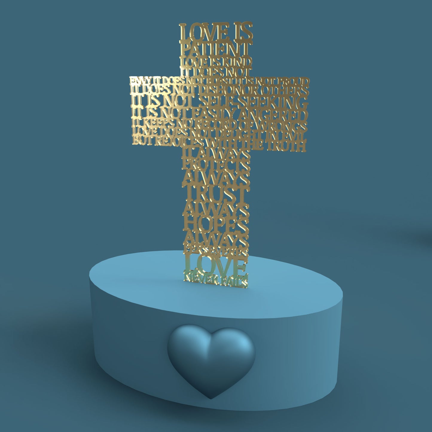 Love is Patient (Corinthians 13:4) Cross -Laser Cut File - The X Laser Files