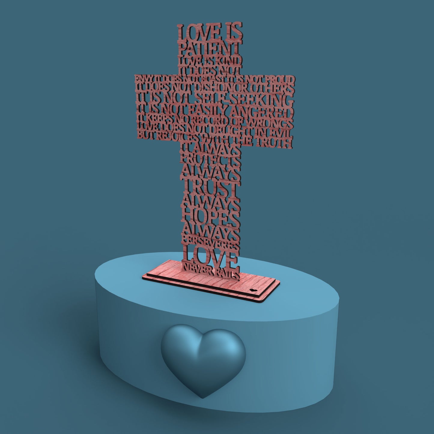 Love is Patient (Corinthians 13:4) Cross -Laser Cut File - The X Laser Files
