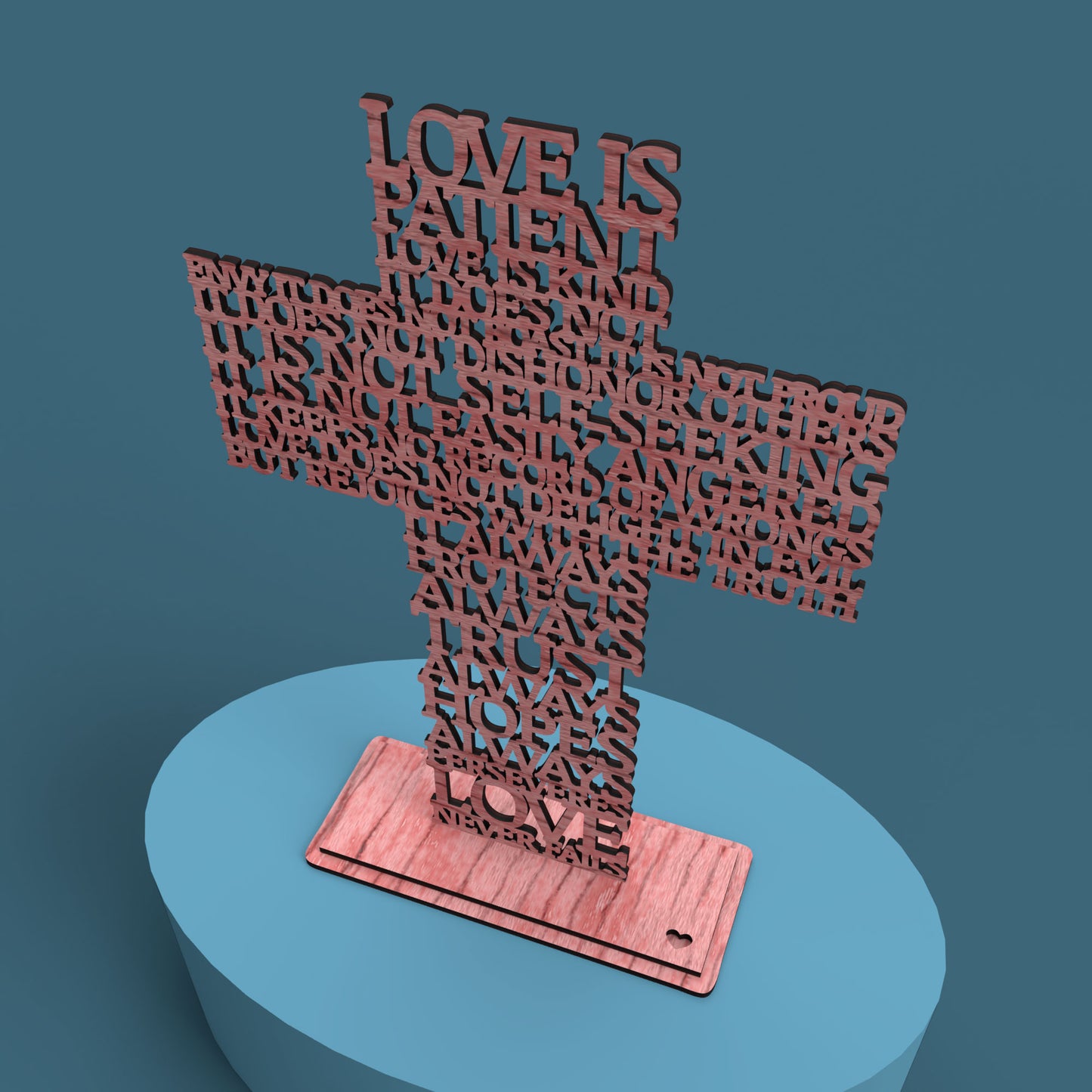 Love is Patient (Corinthians 13:4) Cross -Laser Cut File - The X Laser Files