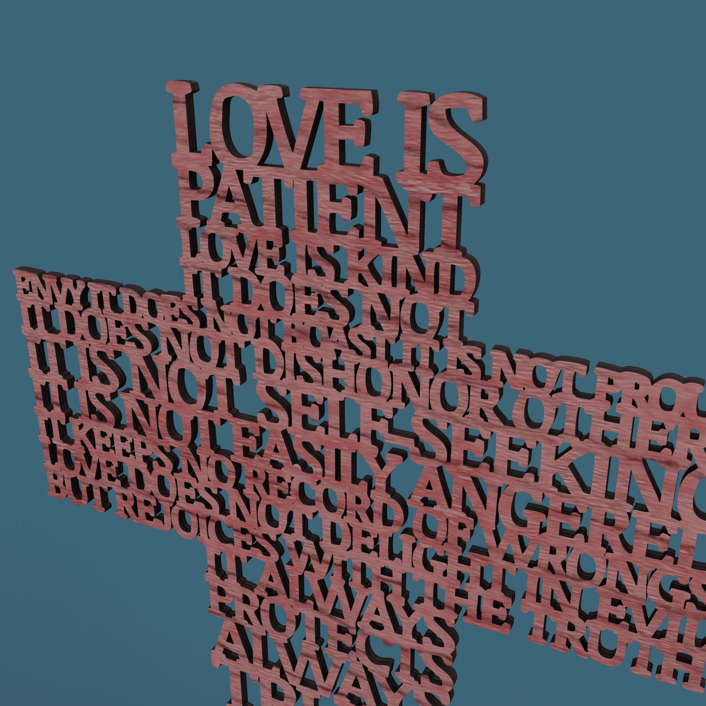 Love is Patient (Corinthians 13:4) Cross -Laser Cut File - The X Laser Files