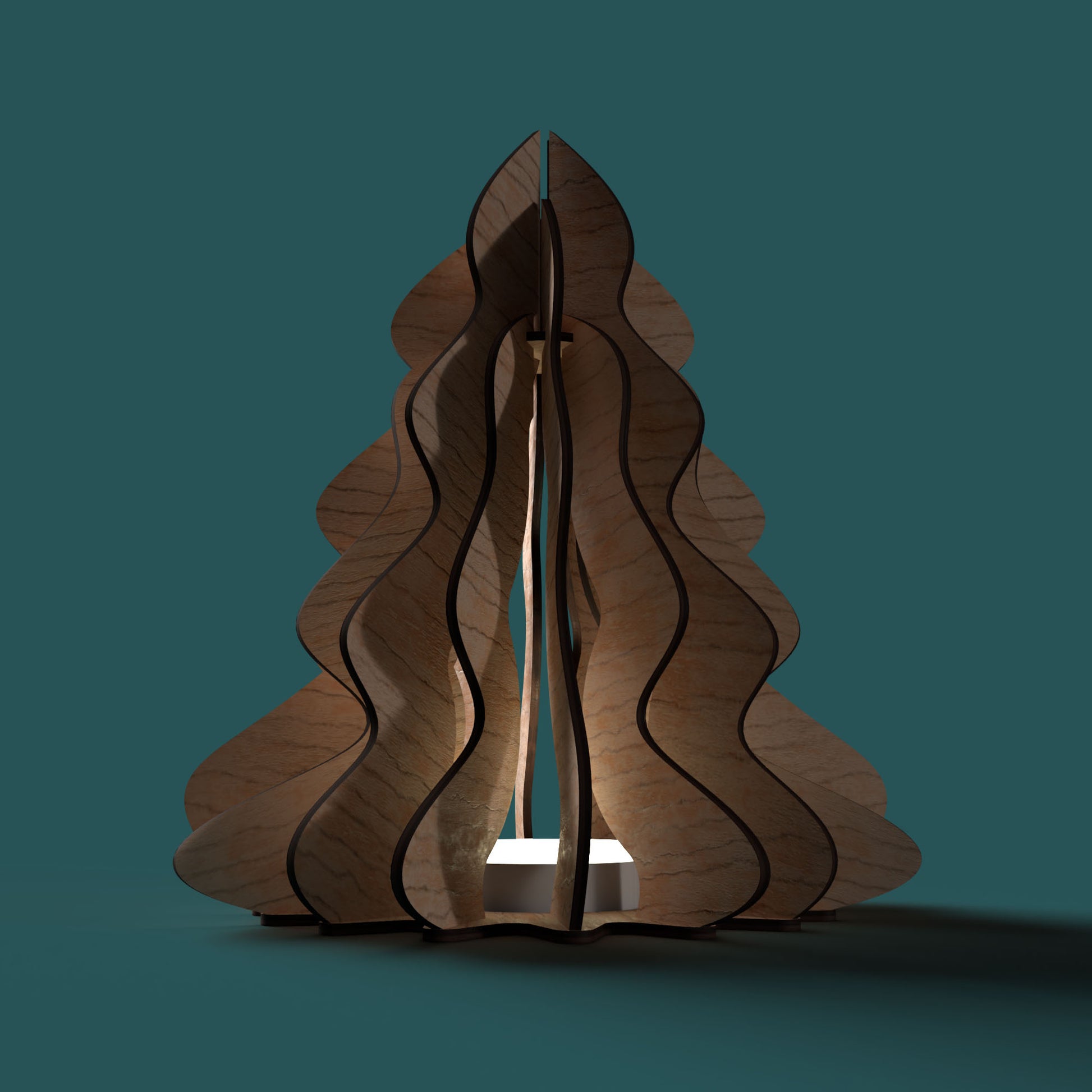 3D Christmas Tree Lamp -Laser Cut File - The X Laser Files