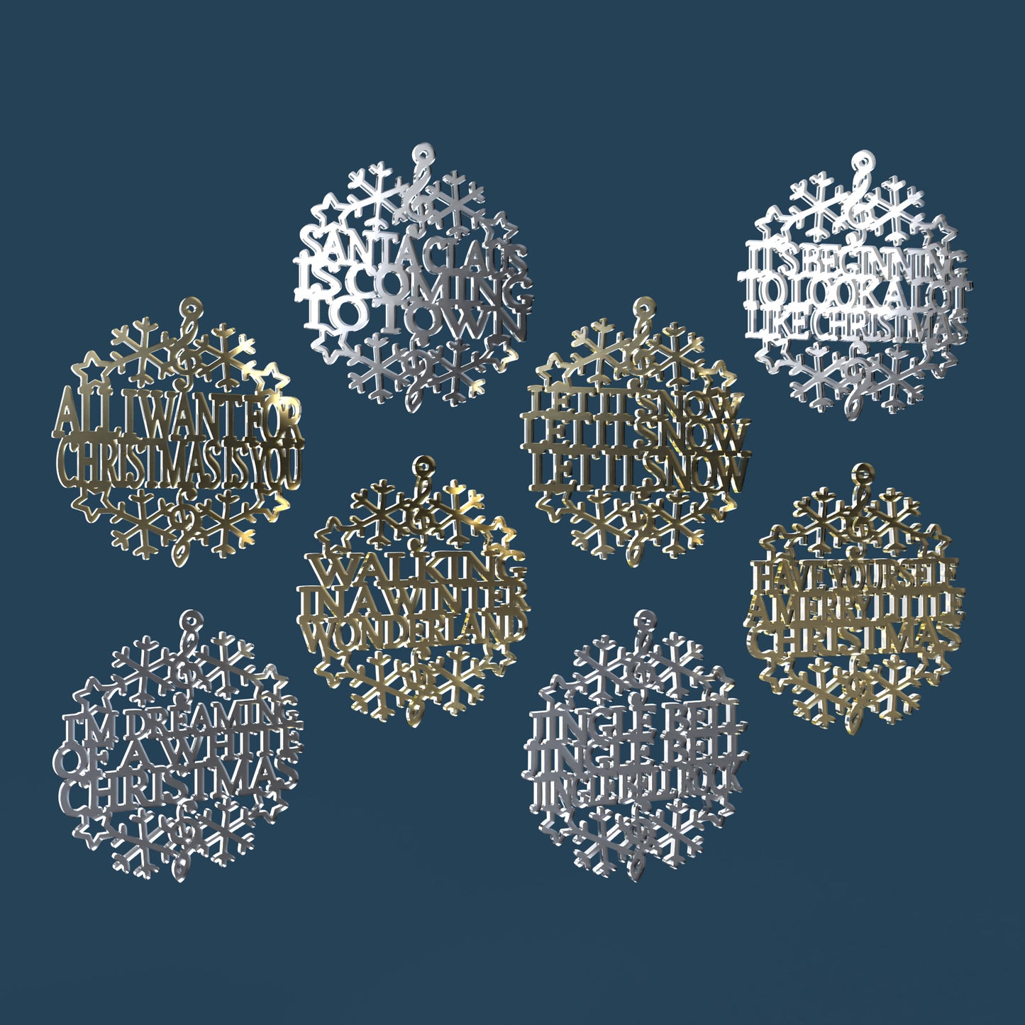 Christmas Songs Coasters and Ornaments -Laser Cut File - The X Laser Files