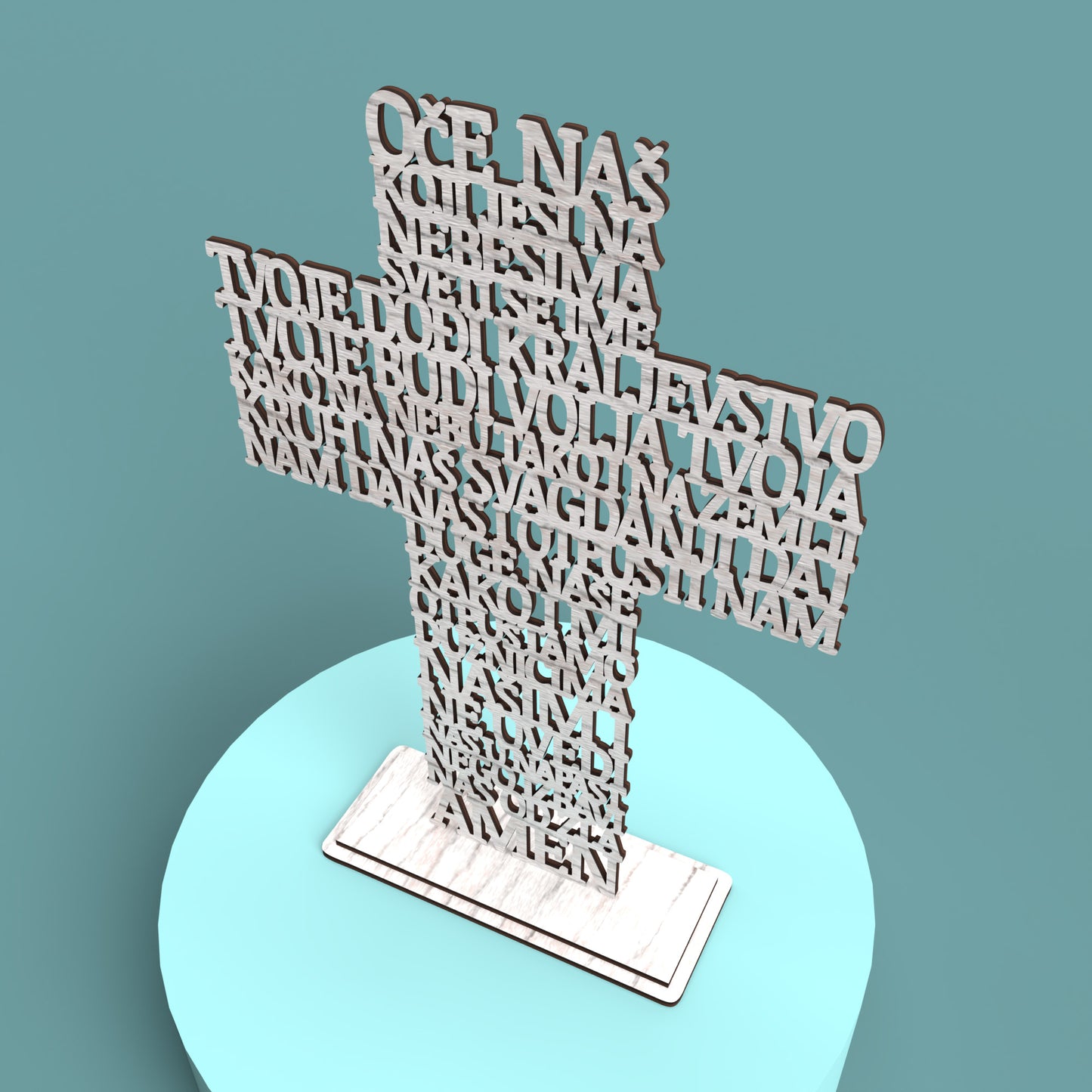Croatian Lord's Prayer Cross (Oče naš križ) -Laser Cut File - The X Laser Files