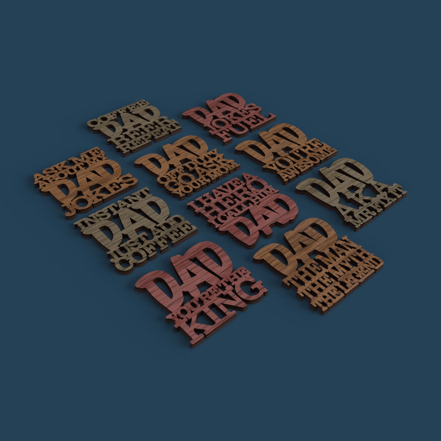 Dad Coasters - Laser cut vector file