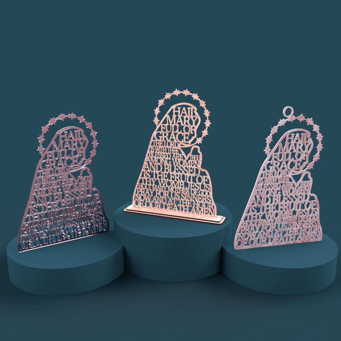 Hail Mary Virgin Traditional Version -Laser Cut File - The X Laser Files