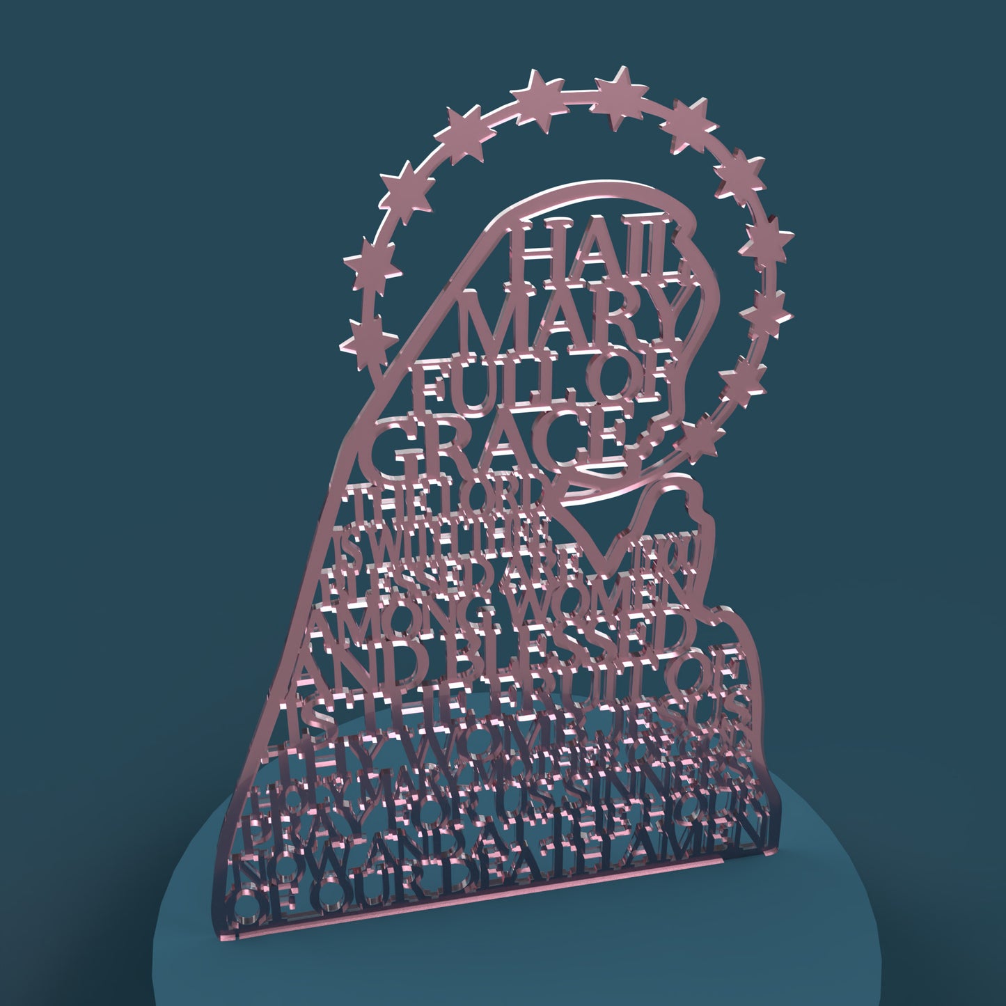 Hail Mary Virgin Traditional Version -Laser Cut File - The X Laser Files