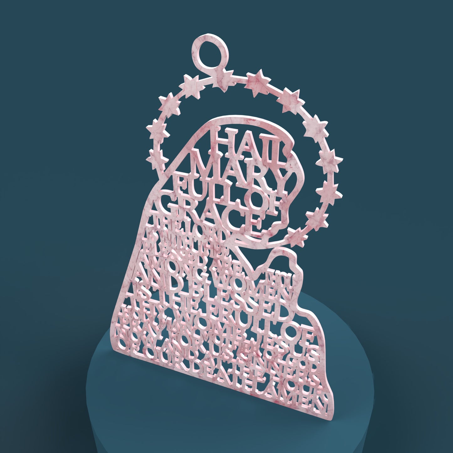 Hail Mary Virgin Traditional Version -Laser Cut File - The X Laser Files