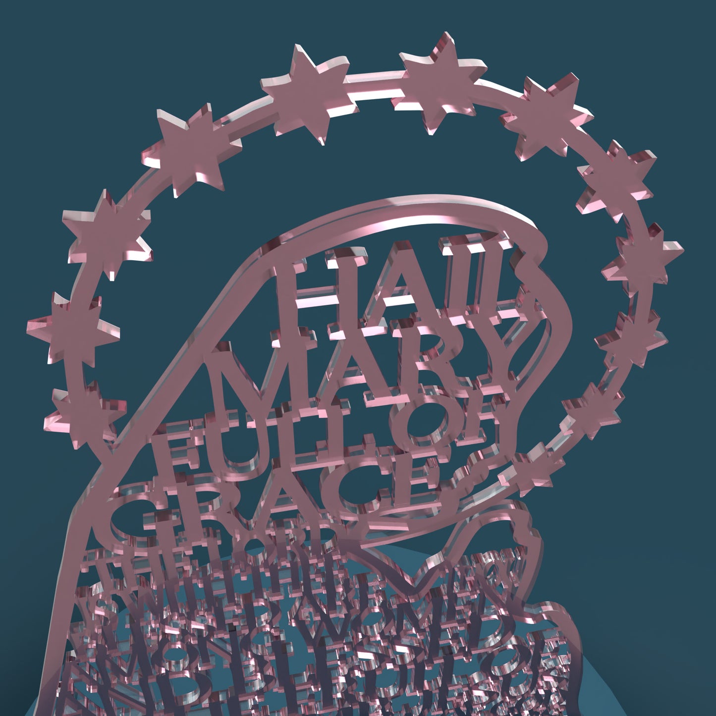 Hail Mary Virgin Traditional Version -Laser Cut File - The X Laser Files