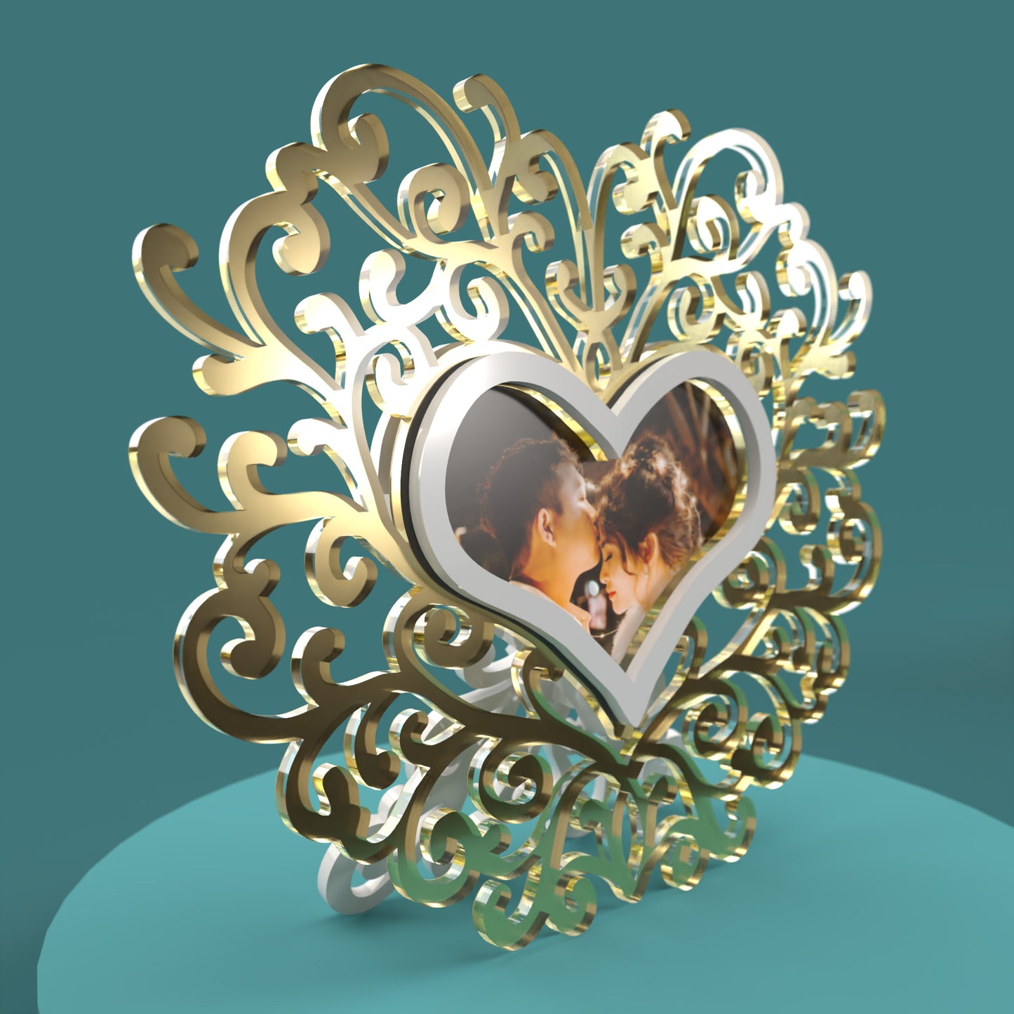 Heart Photo Frame -Laser Cut File - The X Laser Files