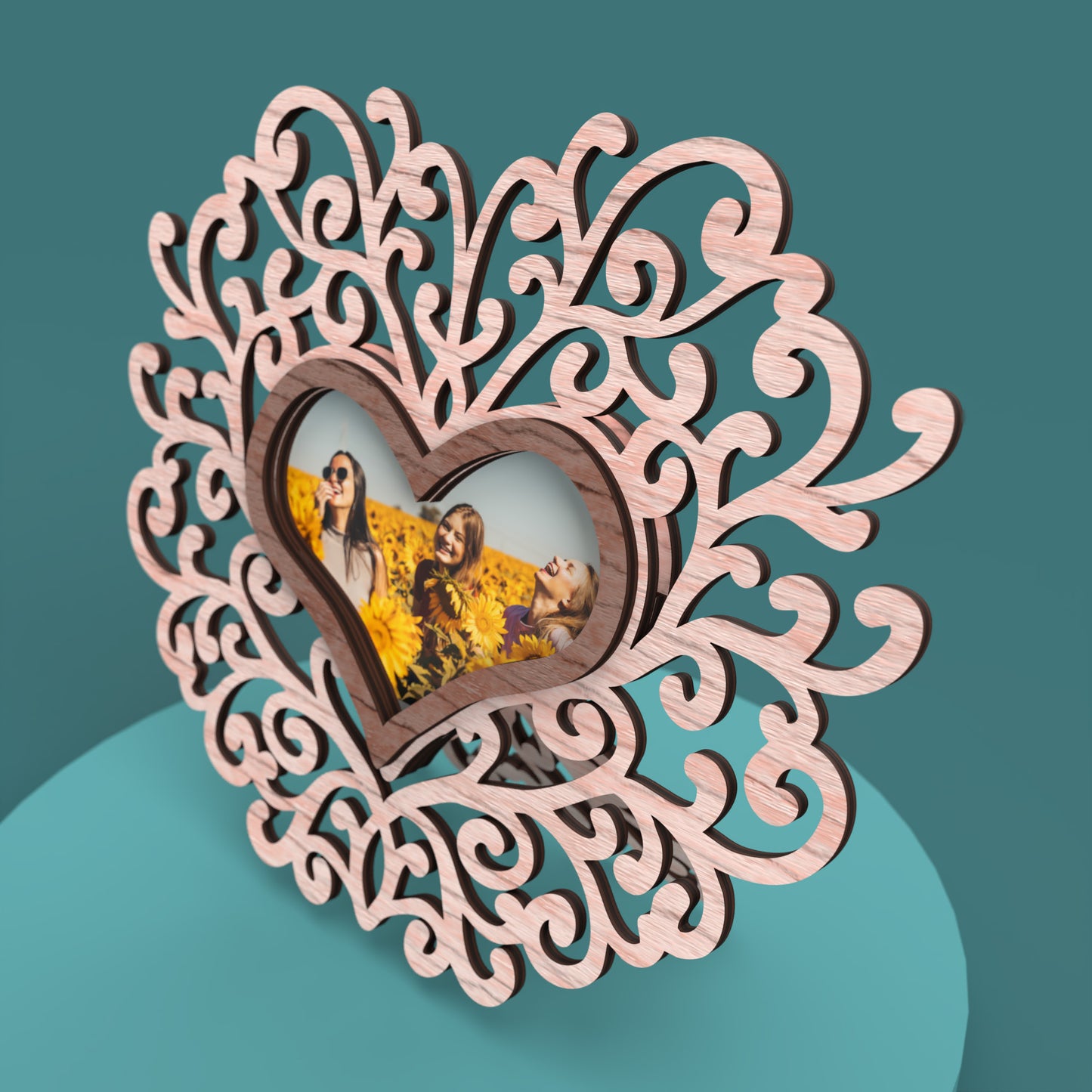 Heart Photo Frame -Laser Cut File - The X Laser Files